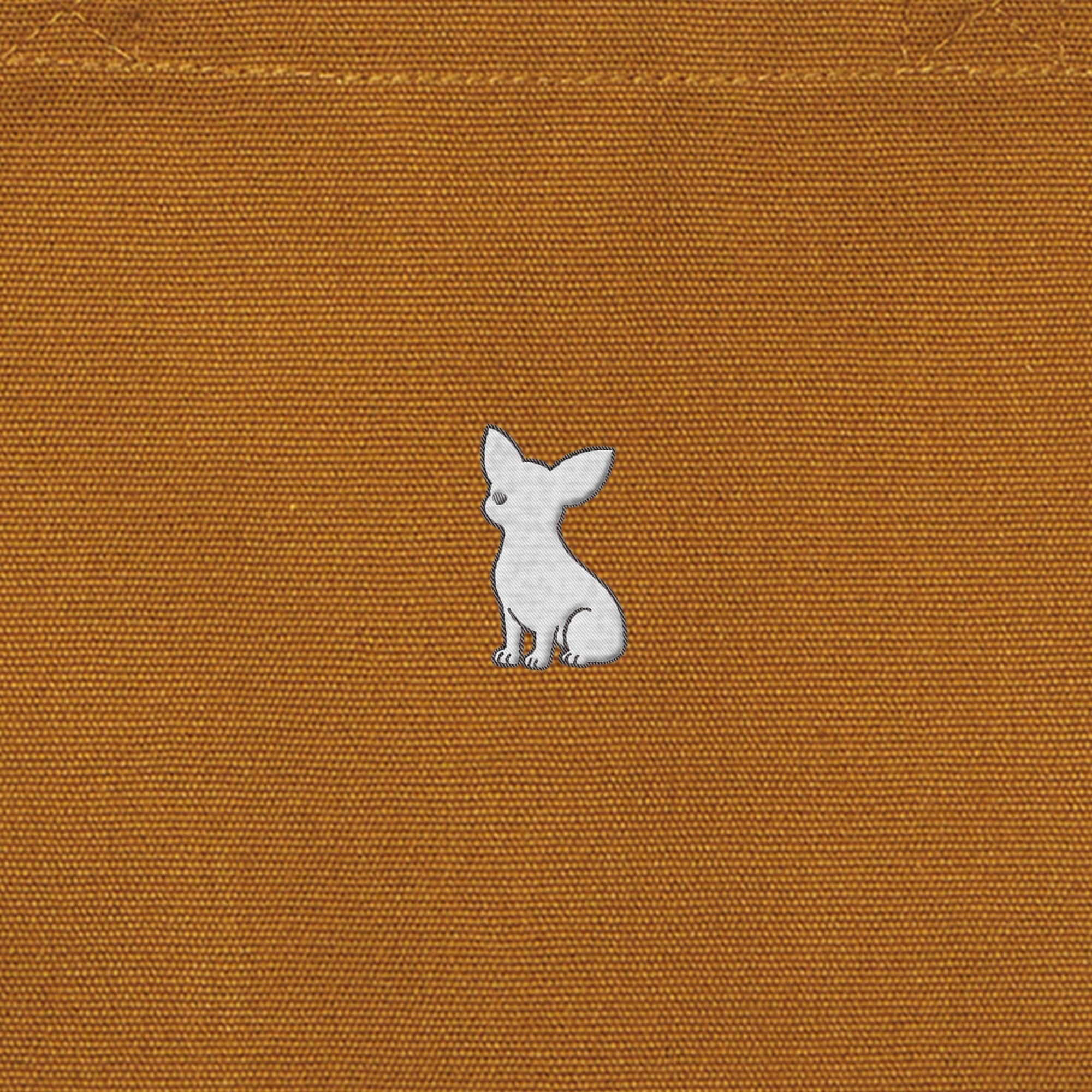 ランチバッグミニトート ワンポイント刺繍 "チワワ ホワイト" camel image