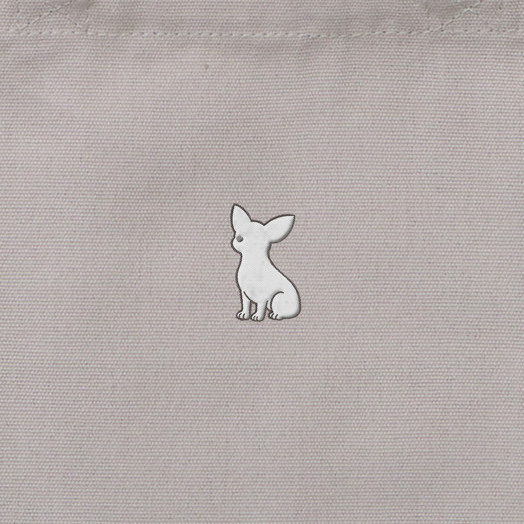 ランチバッグミニトート ワンポイント刺繍 "チワワ ホワイト" light-gray image