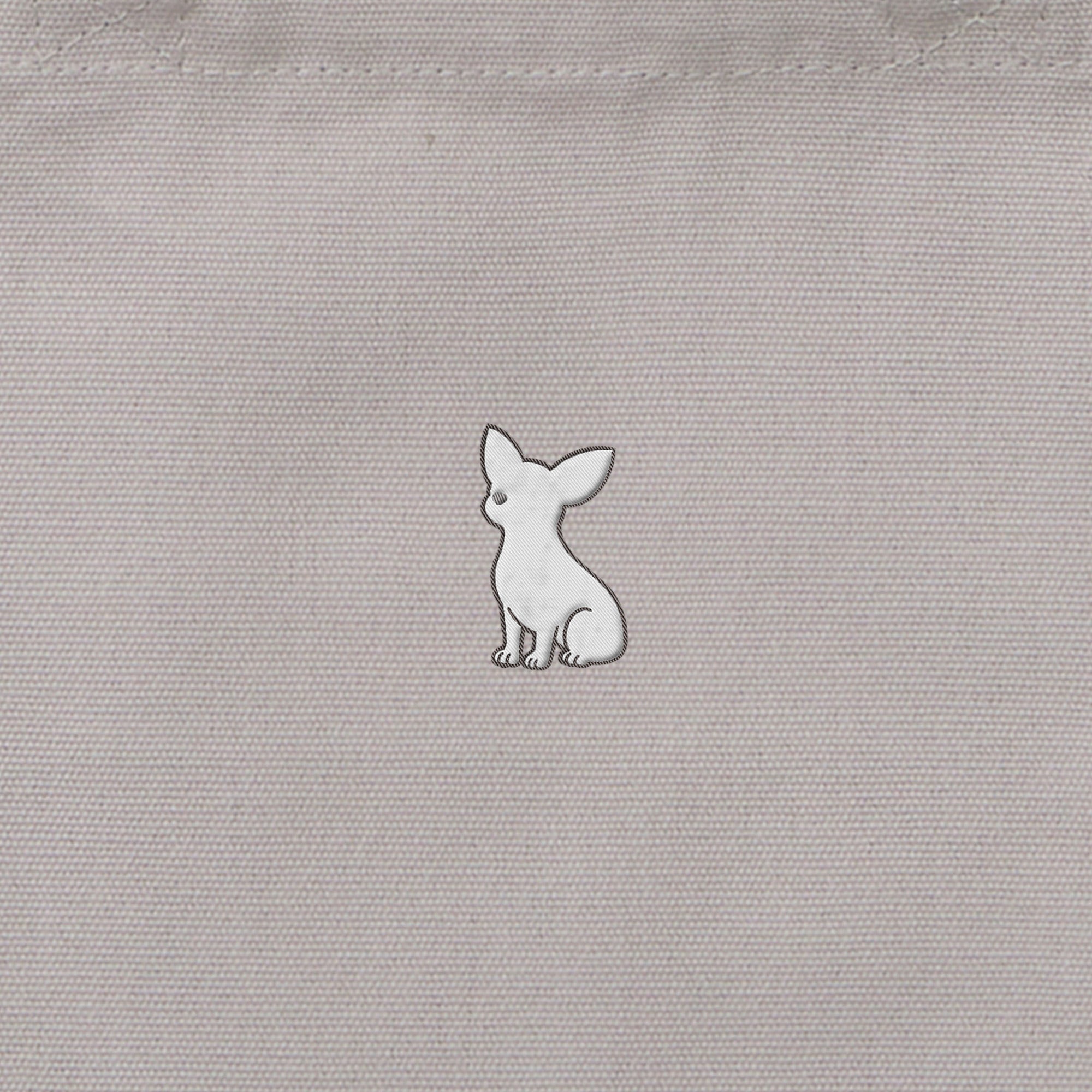 ランチバッグミニトート ワンポイント刺繍 "チワワ ホワイト" light-gray image