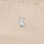 ランチバッグミニトート ワンポイント刺繍 "チワワ ホワイト" natural image