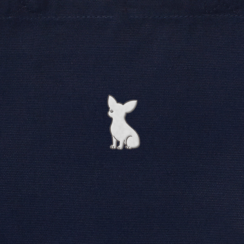 ランチバッグミニトート ワンポイント刺繍 "チワワ ホワイト" navy image