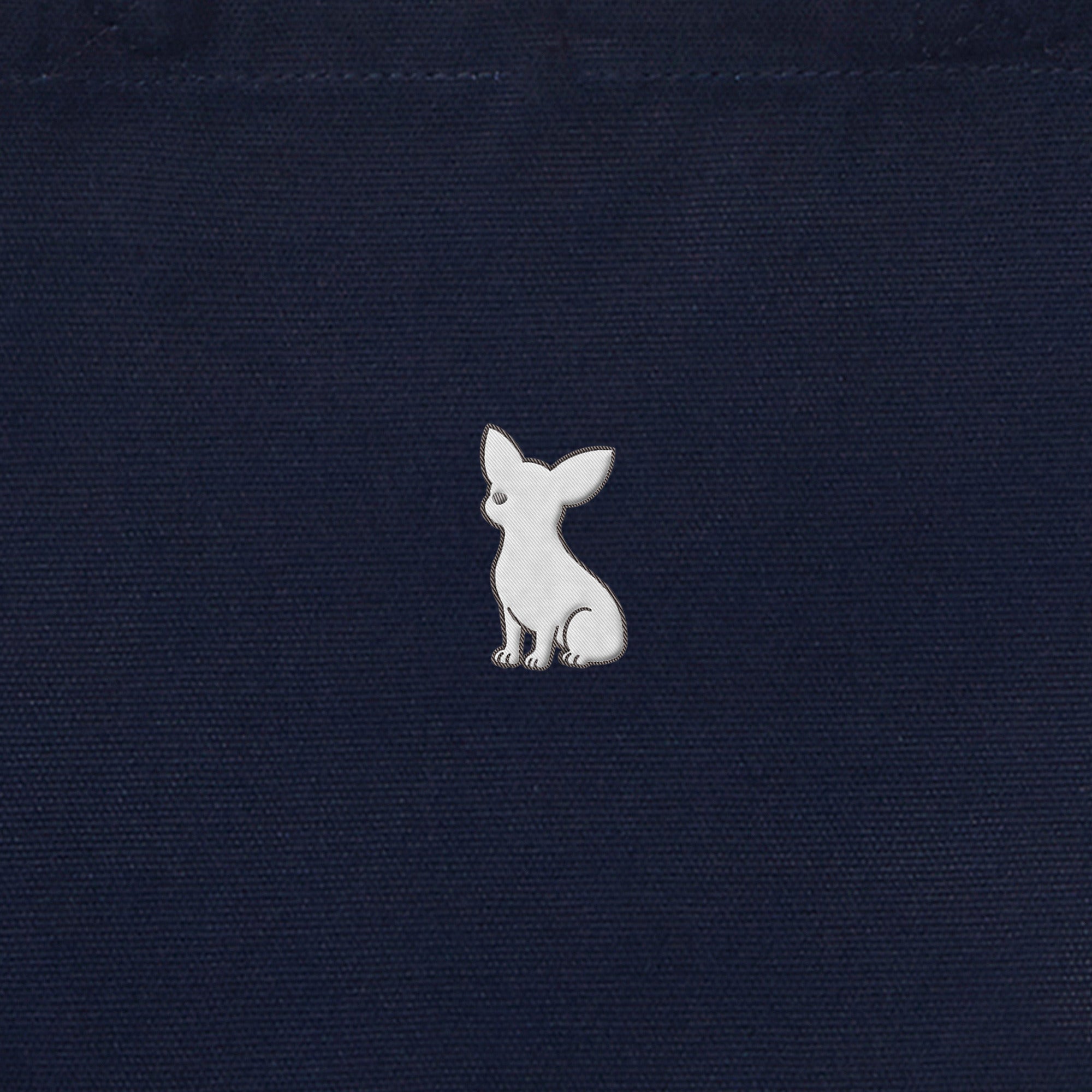 ランチバッグミニトート ワンポイント刺繍 "チワワ ホワイト" navy image