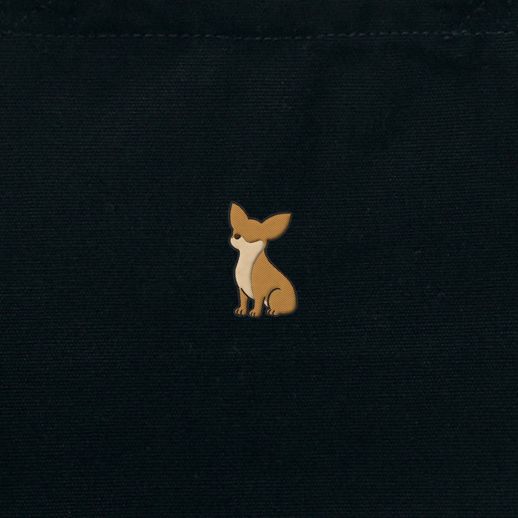 ランチバッグミニトート ワンポイント刺繍 "チワワ レッド" black image