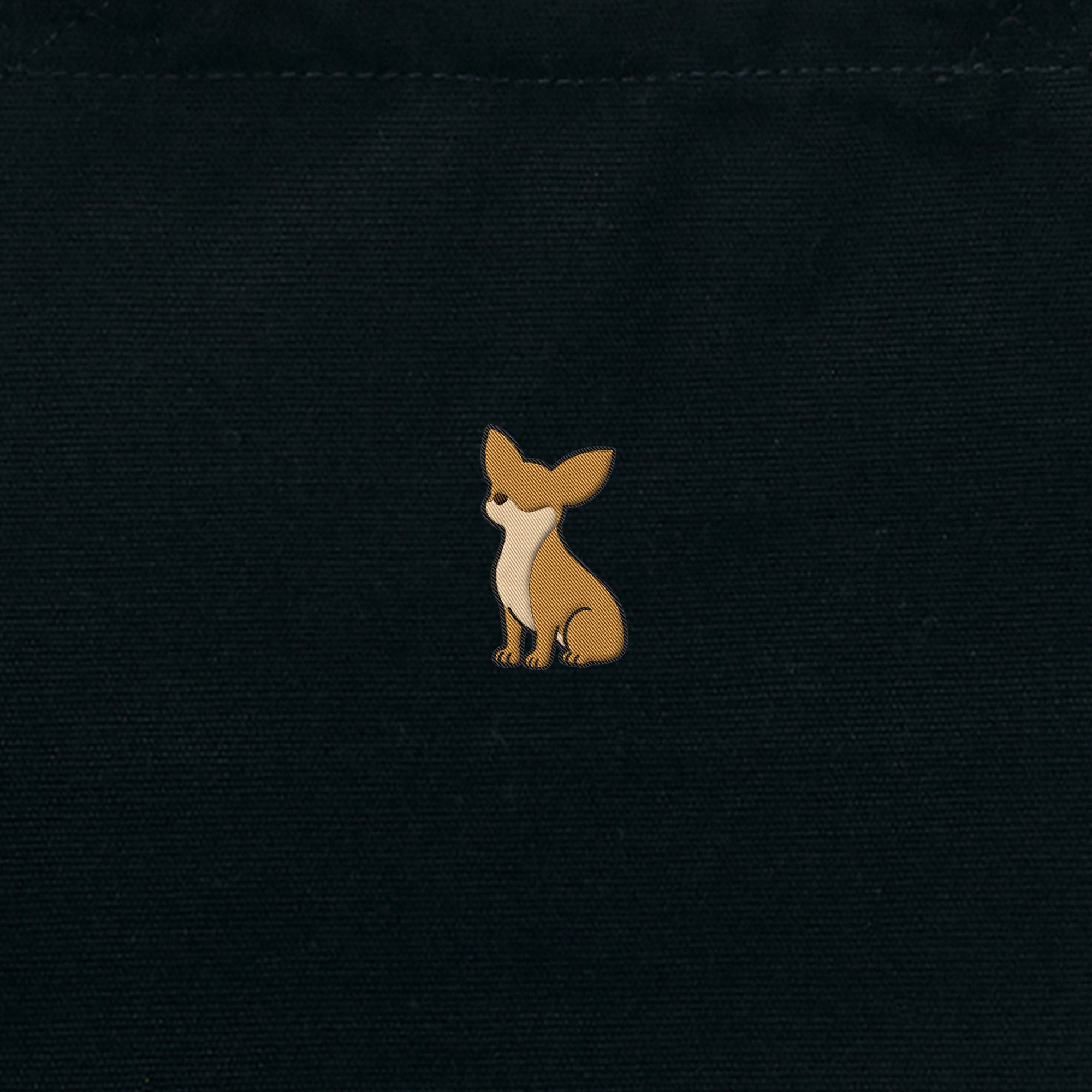 ランチバッグミニトート ワンポイント刺繍 "チワワ レッド" black image