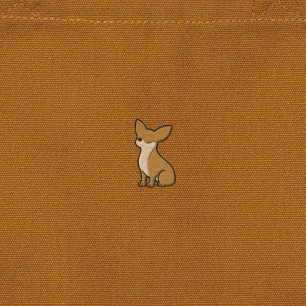 ランチバッグミニトート ワンポイント刺繍 "チワワ レッド" camel image