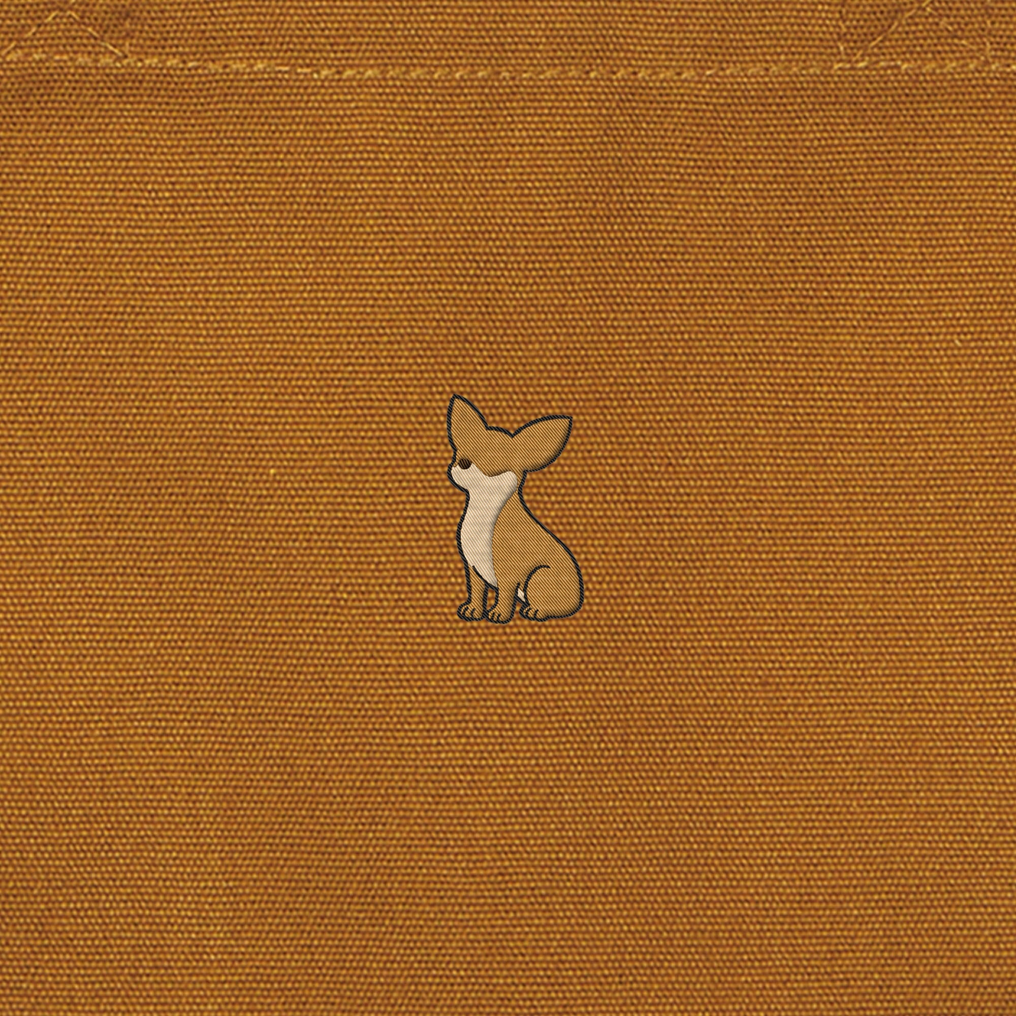 ランチバッグミニトート ワンポイント刺繍 "チワワ レッド" camel image