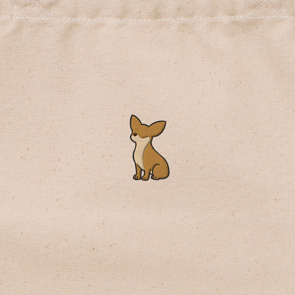 ランチバッグミニトート ワンポイント刺繍 "チワワ レッド" natural image