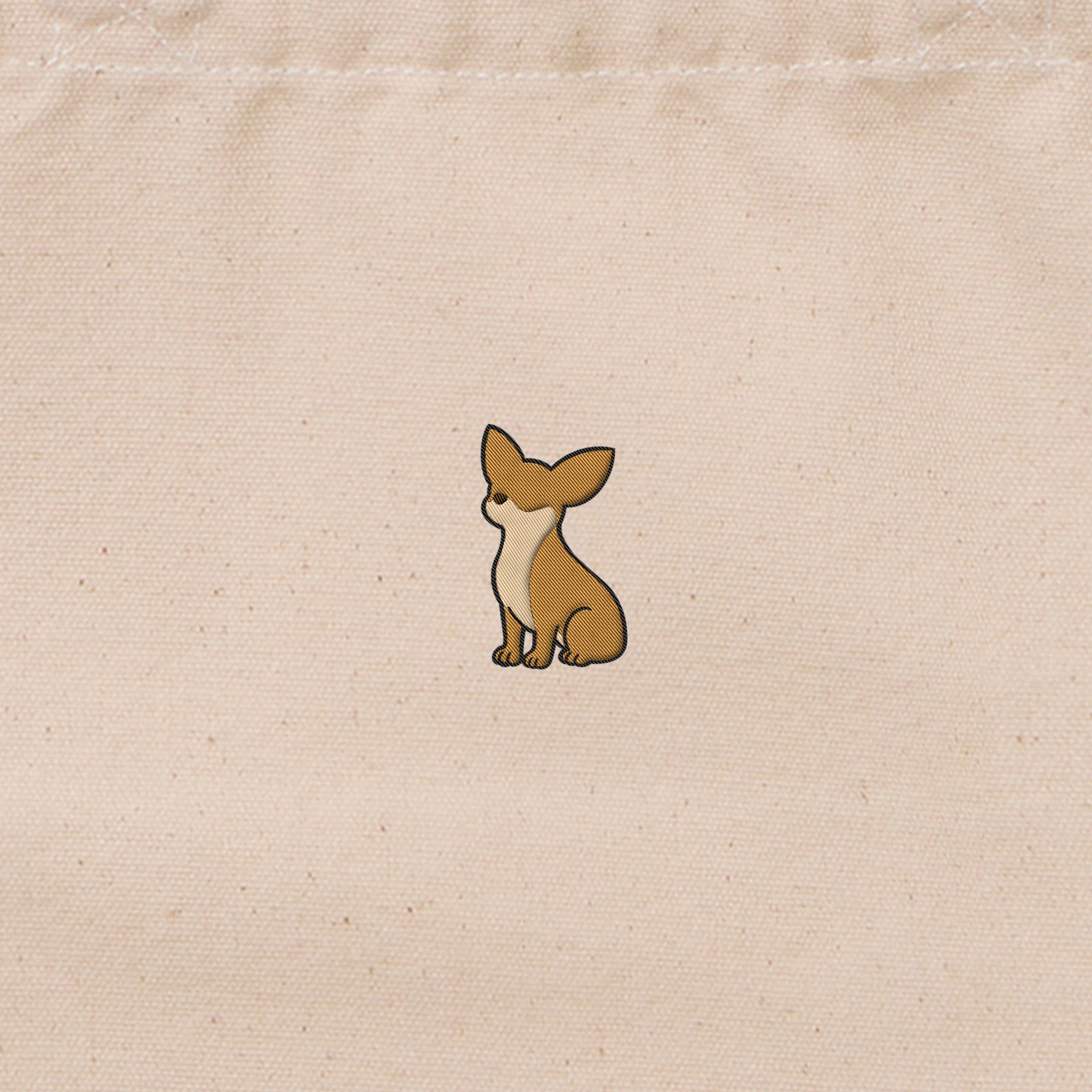 ランチバッグミニトート ワンポイント刺繍 "チワワ レッド" natural image