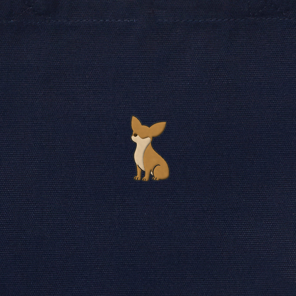 ランチバッグミニトート ワンポイント刺繍 "チワワ レッド" navy image