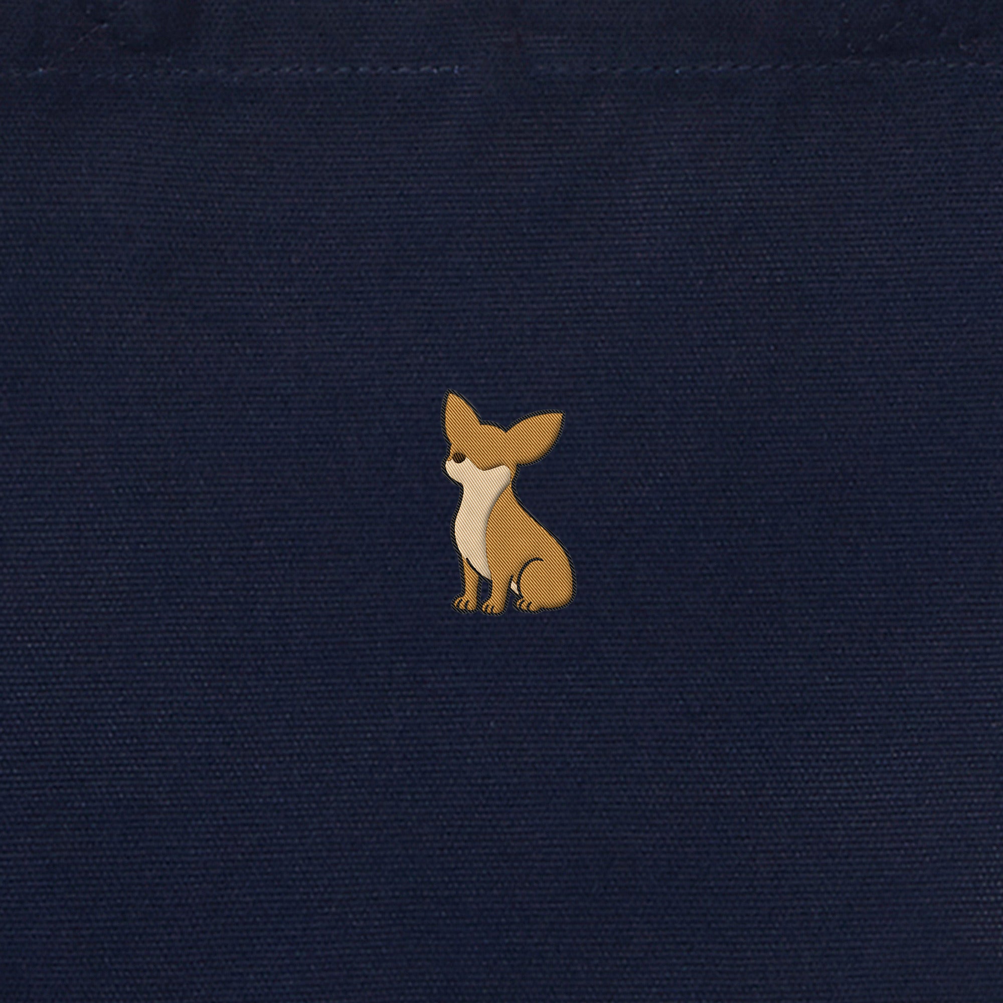 ランチバッグミニトート ワンポイント刺繍 "チワワ レッド" navy image