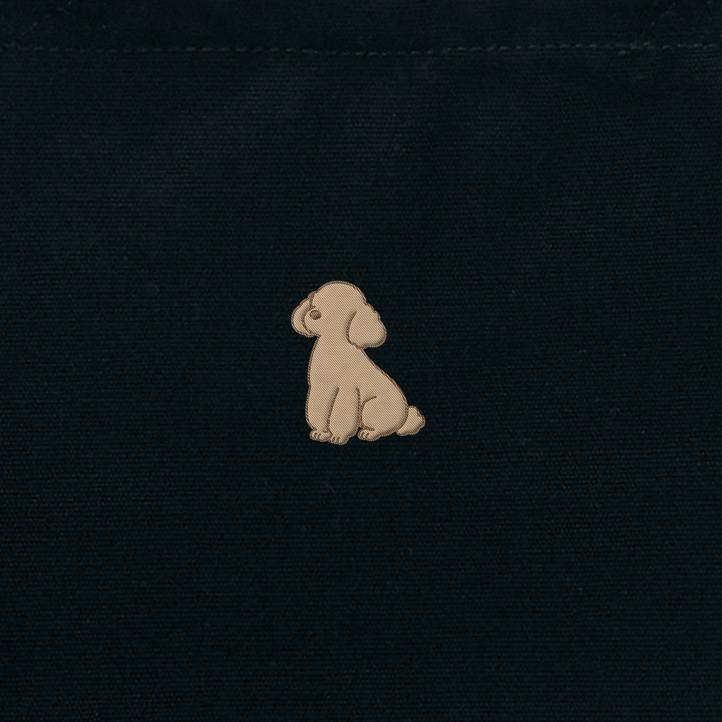 ランチバッグミニトート ワンポイント刺繍 "トイプードル クリーム" black image