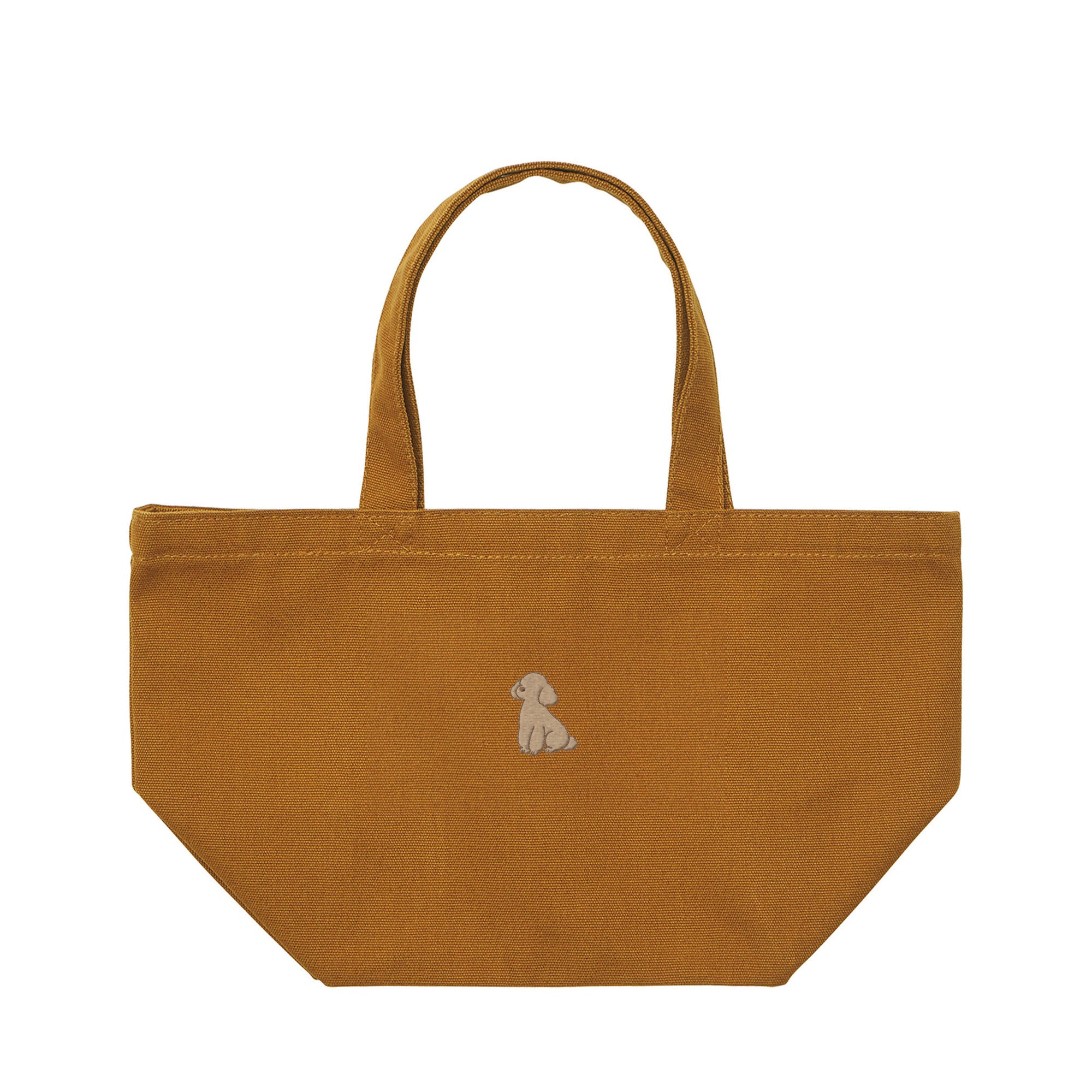 ランチバッグミニトート ワンポイント刺繍 "トイプードル クリーム" camel image
