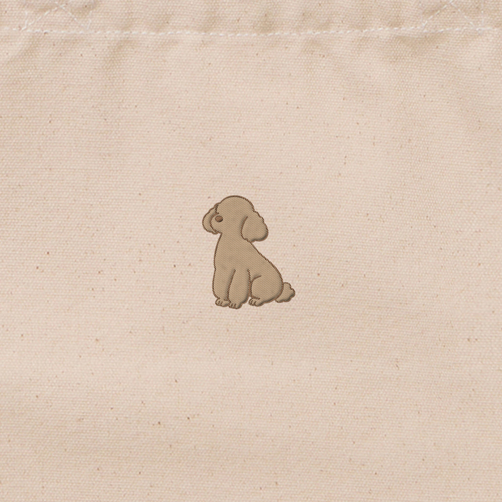 ランチバッグミニトート ワンポイント刺繍 "トイプードル クリーム" natural image