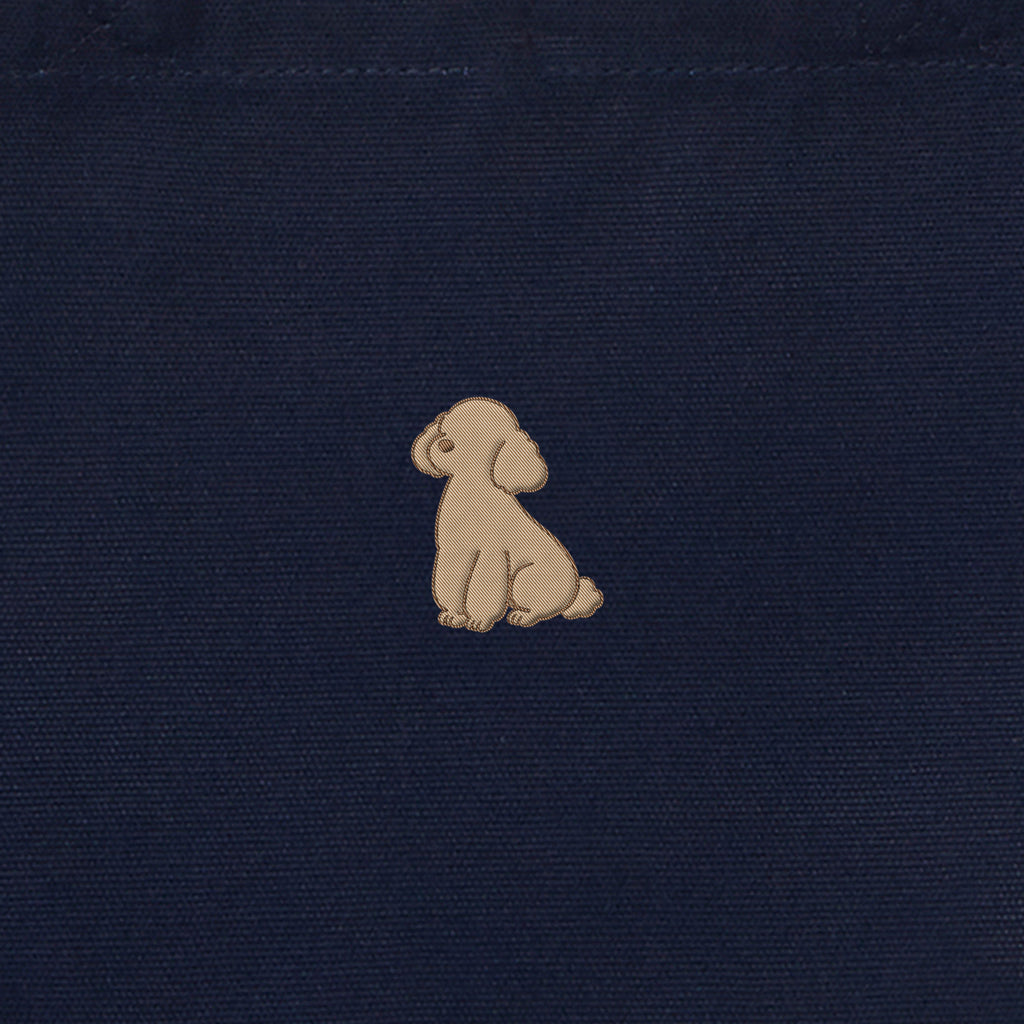 ランチバッグミニトート ワンポイント刺繍 "トイプードル クリーム" navy image
