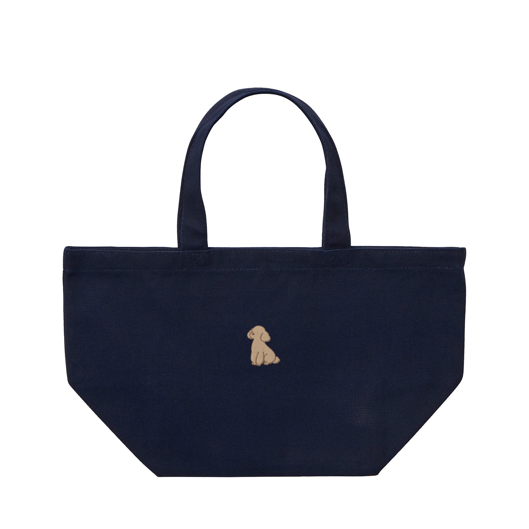 ランチバッグミニトート ワンポイント刺繍 "トイプードル クリーム" navy image