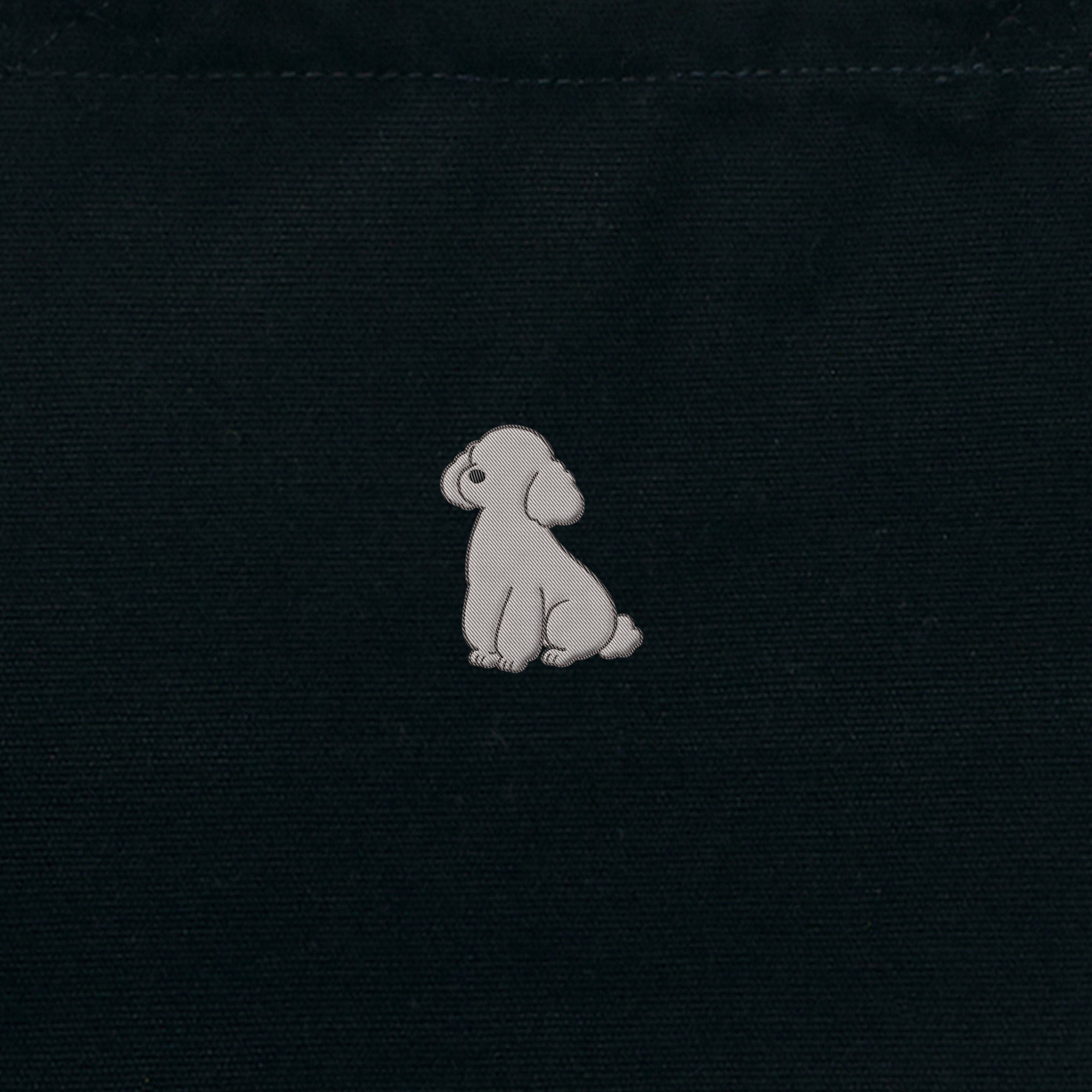 ランチバッグミニトート ワンポイント刺繍 "トイプードル シルバー" black image