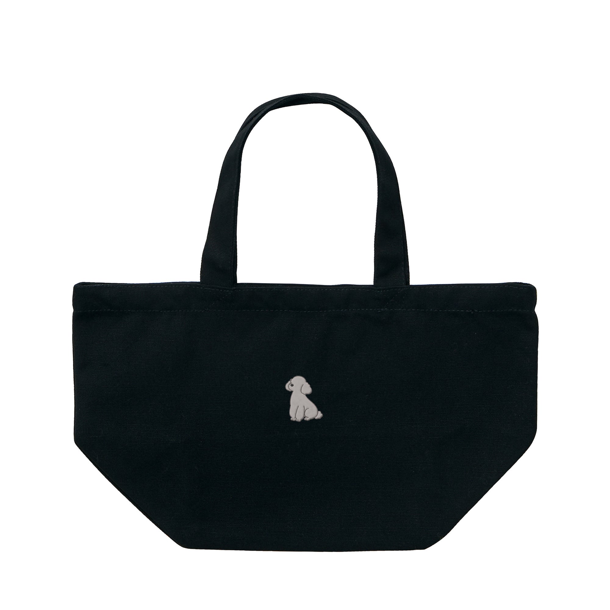 ランチバッグミニトート ワンポイント刺繍 "トイプードル シルバー" black image