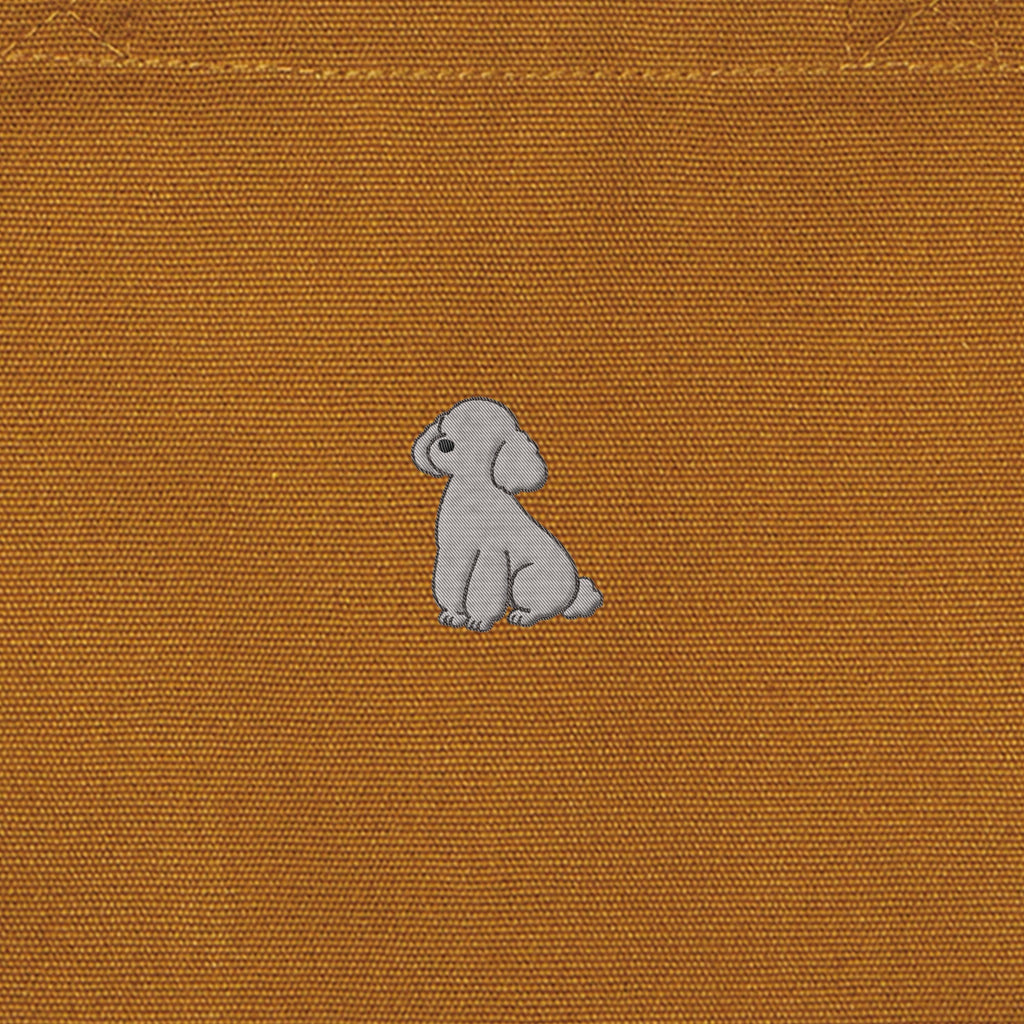 ランチバッグミニトート ワンポイント刺繍 "トイプードル シルバー" camel image
