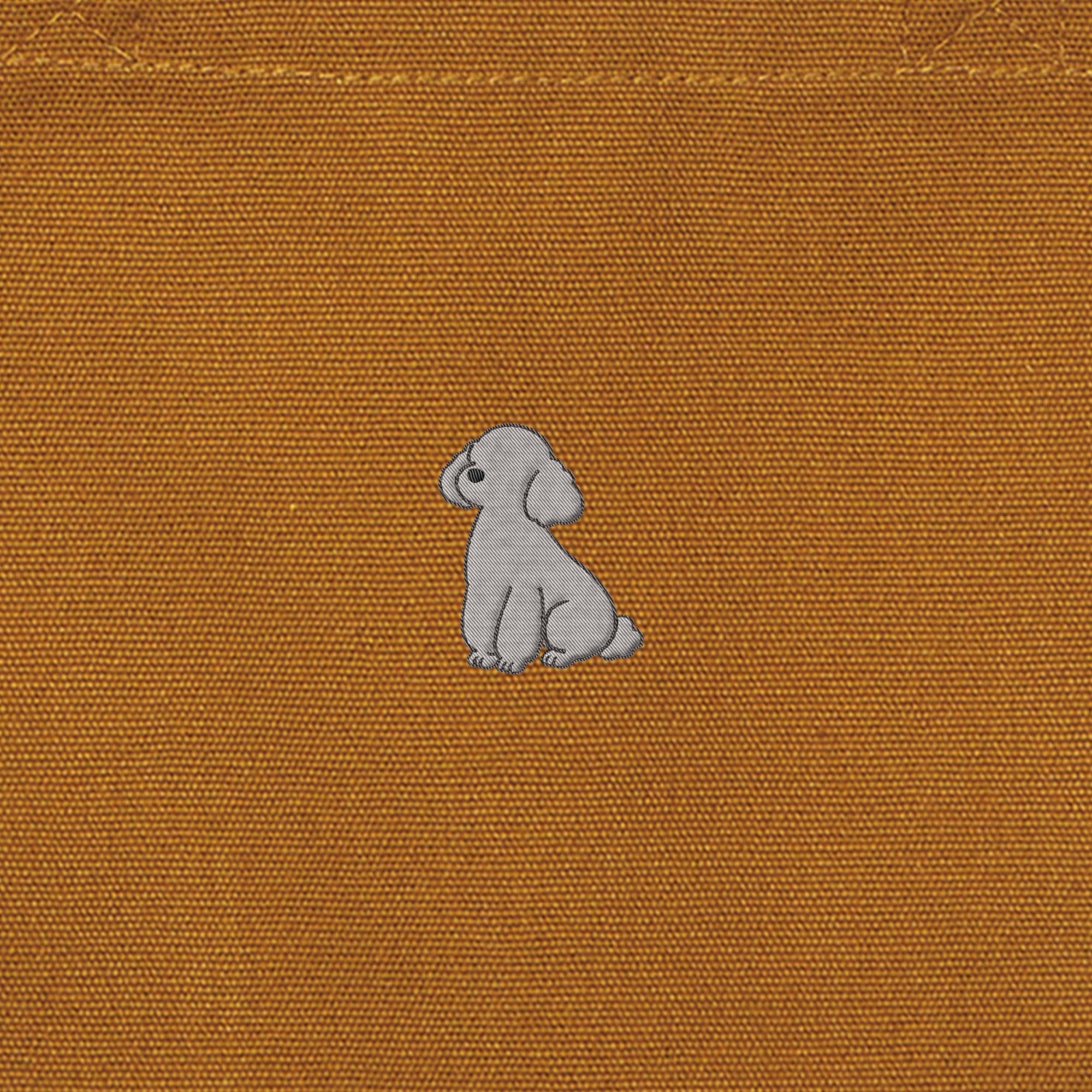 ランチバッグミニトート ワンポイント刺繍 "トイプードル シルバー" camel image