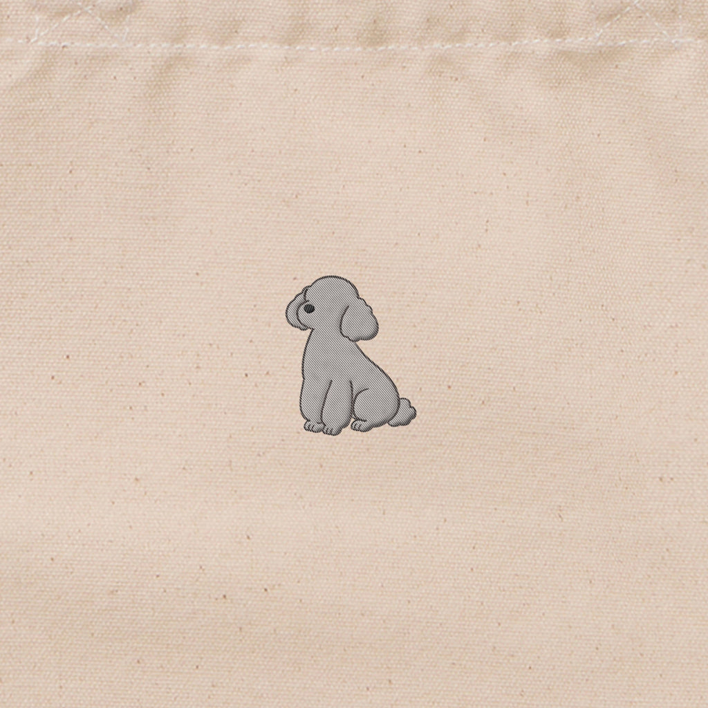 ランチバッグミニトート ワンポイント刺繍 "トイプードル シルバー" natural image
