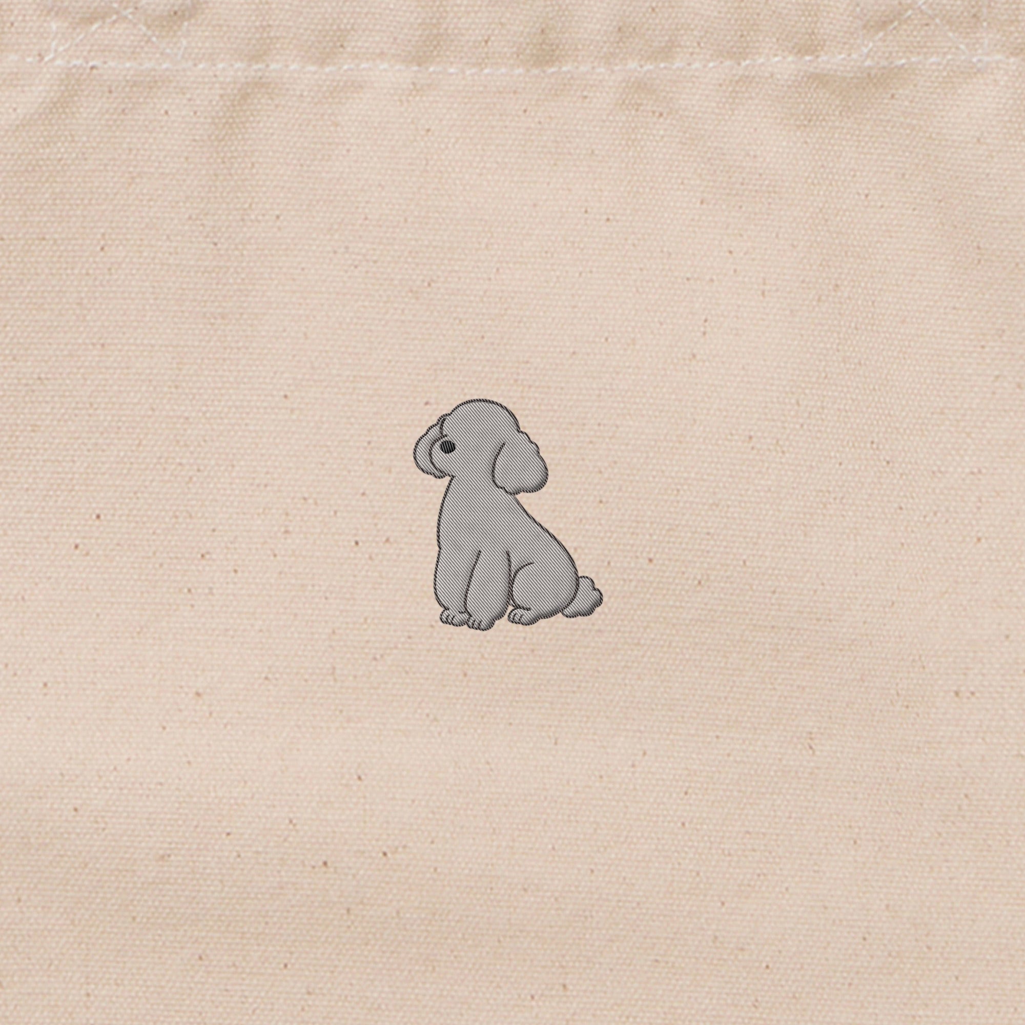ランチバッグミニトート ワンポイント刺繍 "トイプードル シルバー" natural image