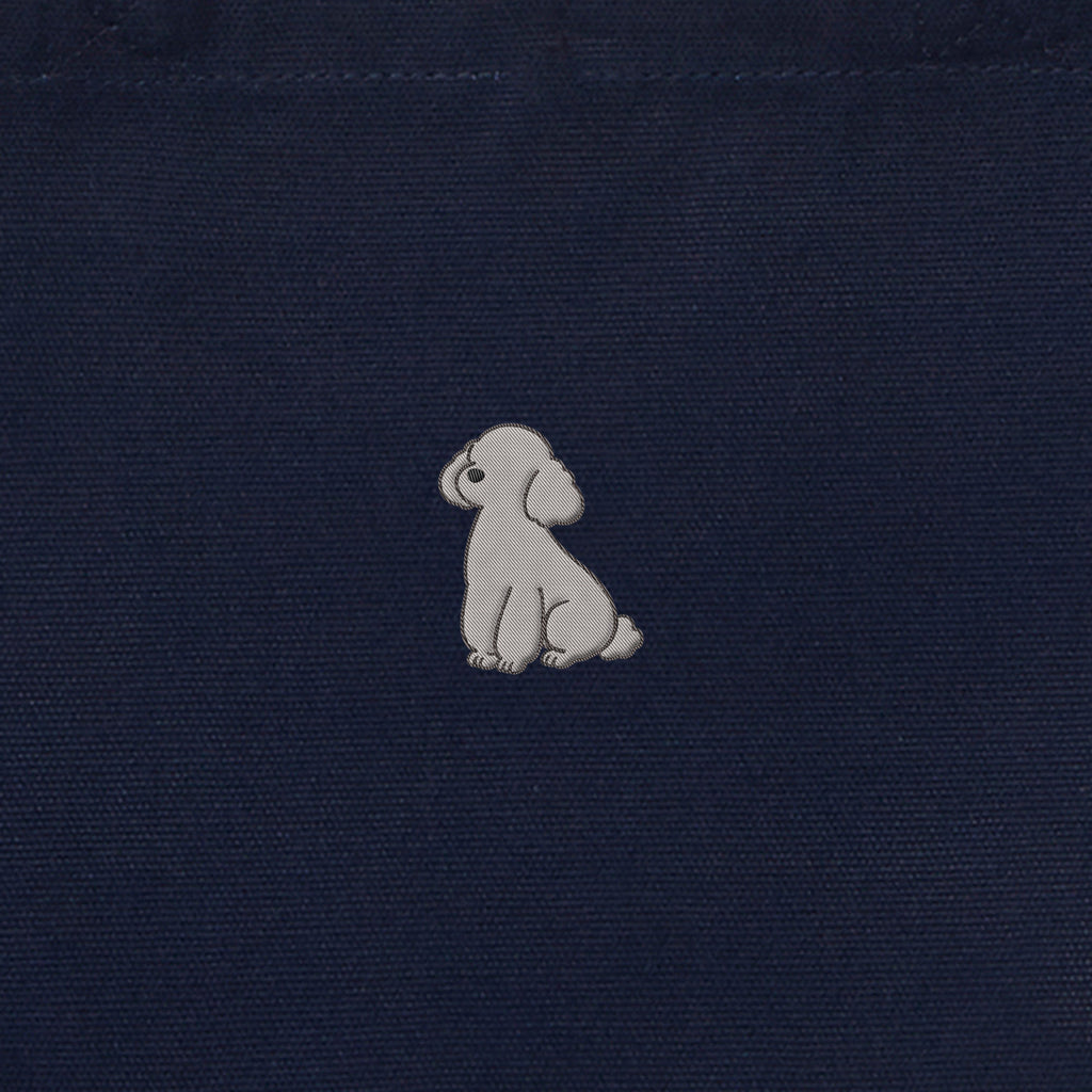 ランチバッグミニトート ワンポイント刺繍 "トイプードル シルバー" navy image