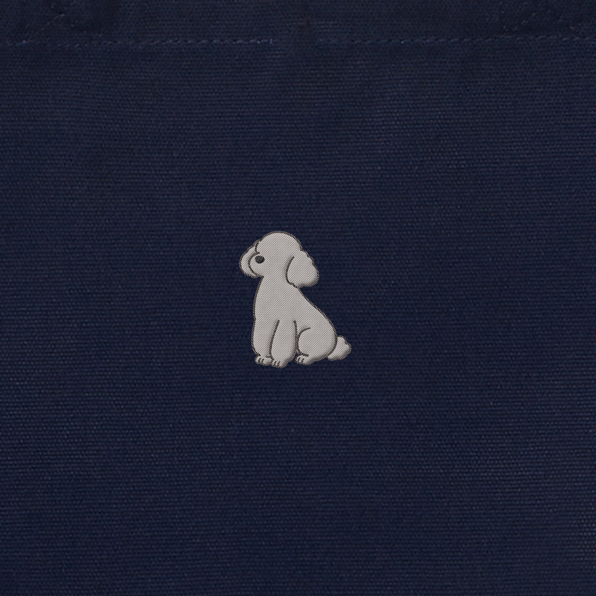 ランチバッグミニトート ワンポイント刺繍 "トイプードル シルバー" navy image