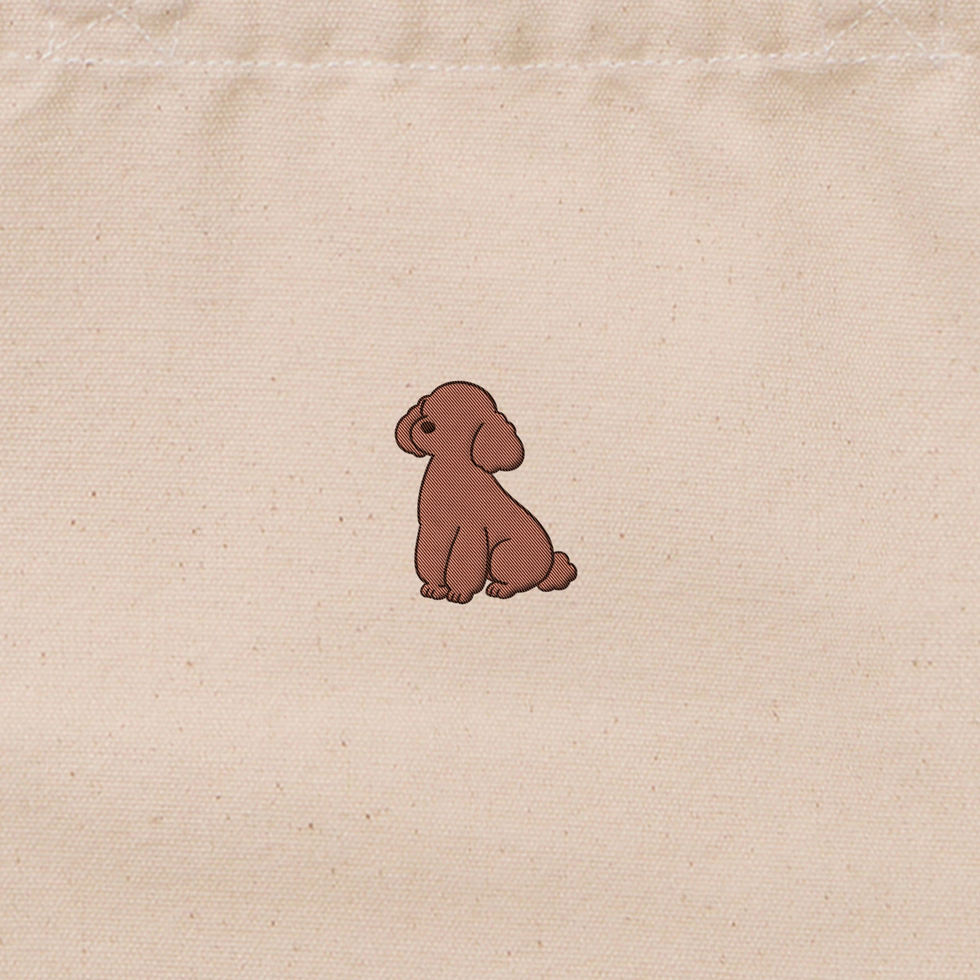 ランチバッグミニトート ワンポイント刺繍 "トイプードル ブラウン" natural image