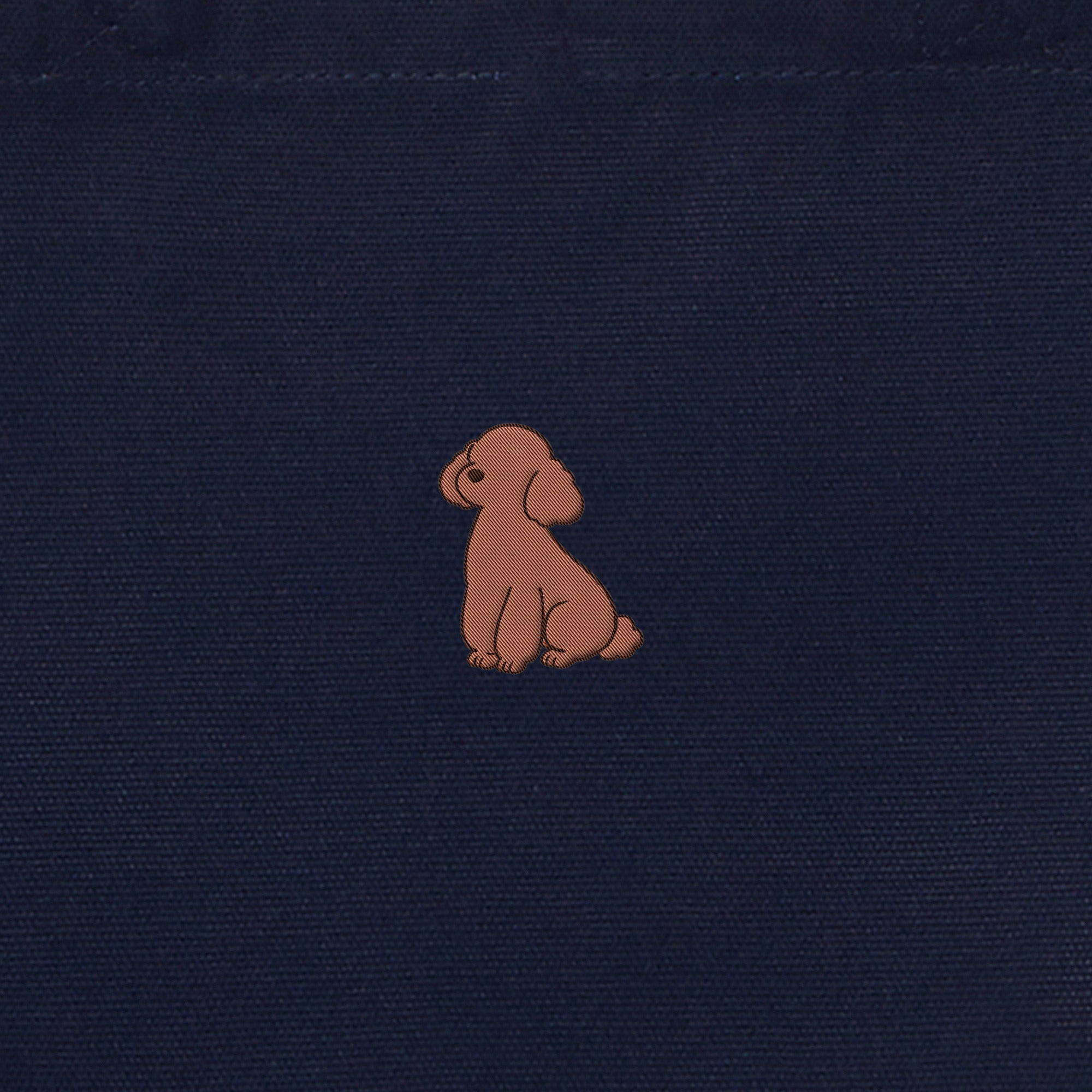 ランチバッグミニトート ワンポイント刺繍 "トイプードル ブラウン" navy image