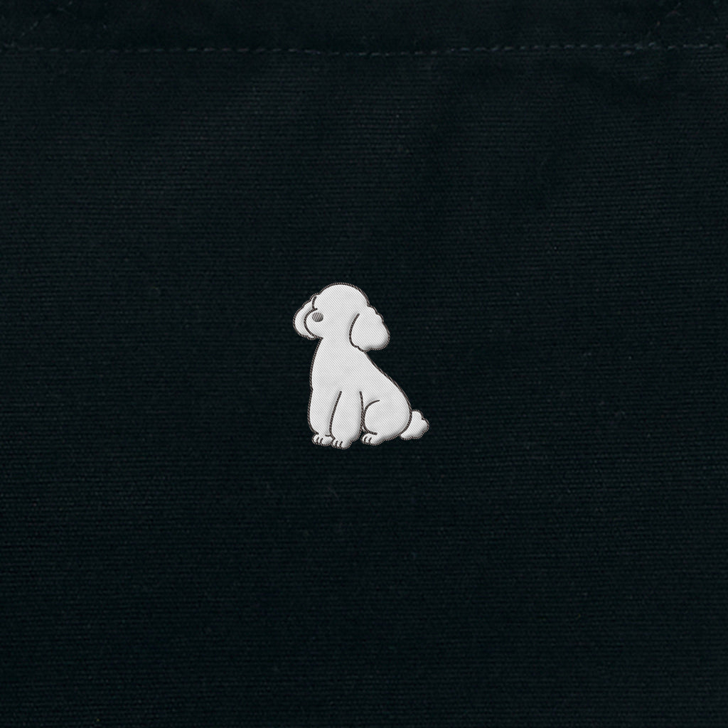 ランチバッグミニトート ワンポイント刺繍 "トイプードル ホワイト" black image