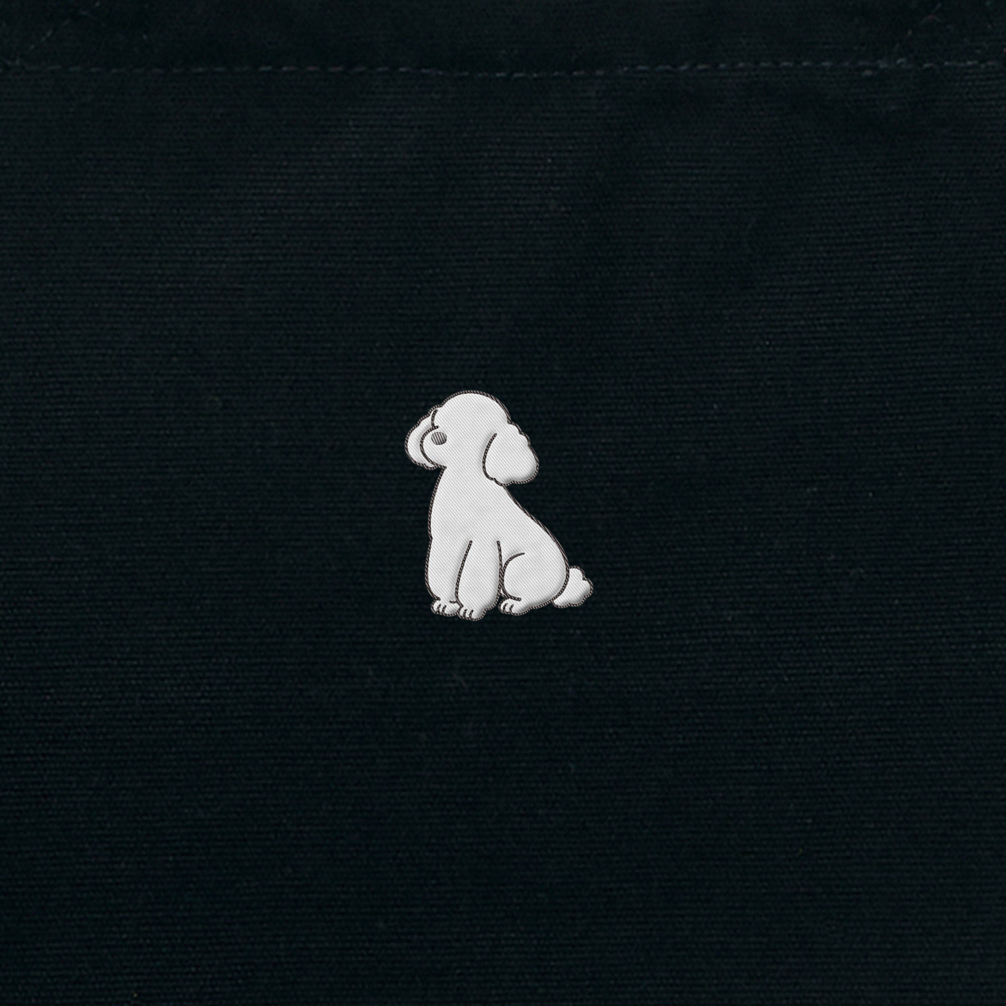 ランチバッグミニトート ワンポイント刺繍 "トイプードル ホワイト" black image