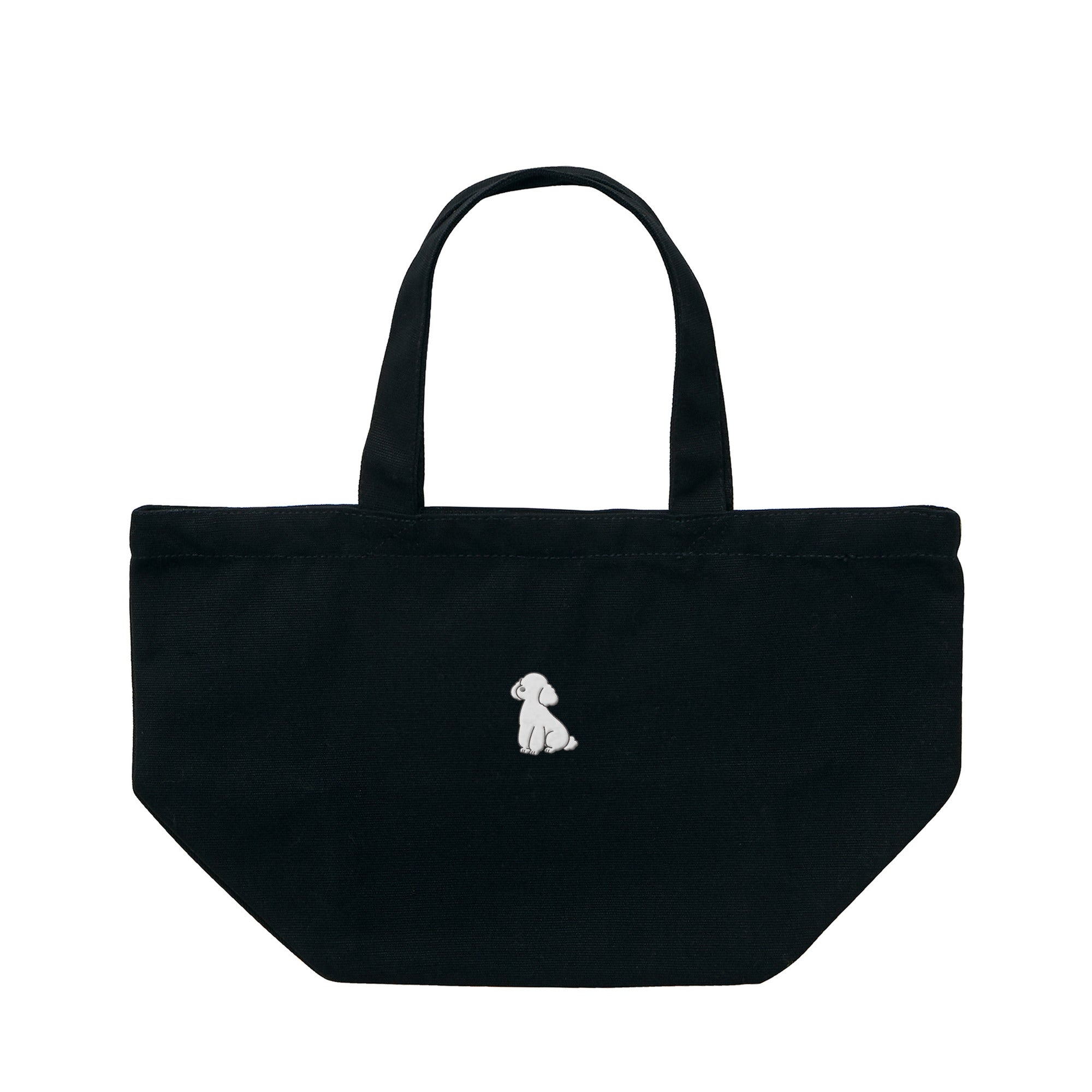 ランチバッグミニトート ワンポイント刺繍 "トイプードル ホワイト" black image
