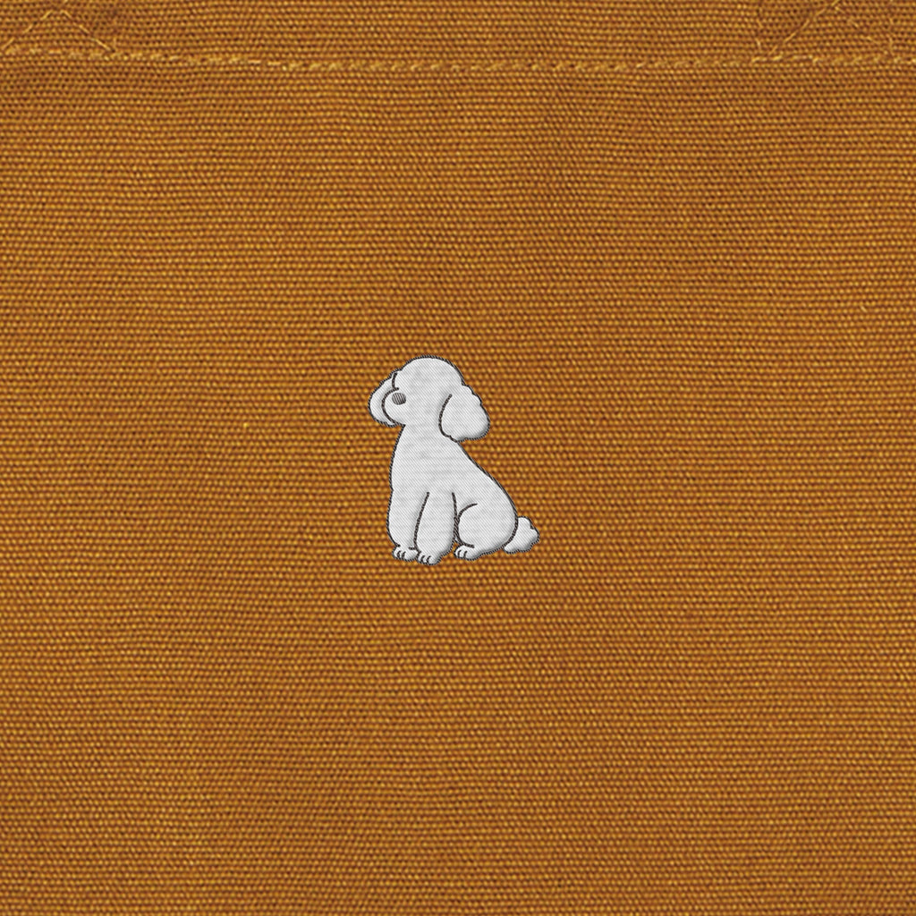 ランチバッグミニトート ワンポイント刺繍 "トイプードル ホワイト" camel image