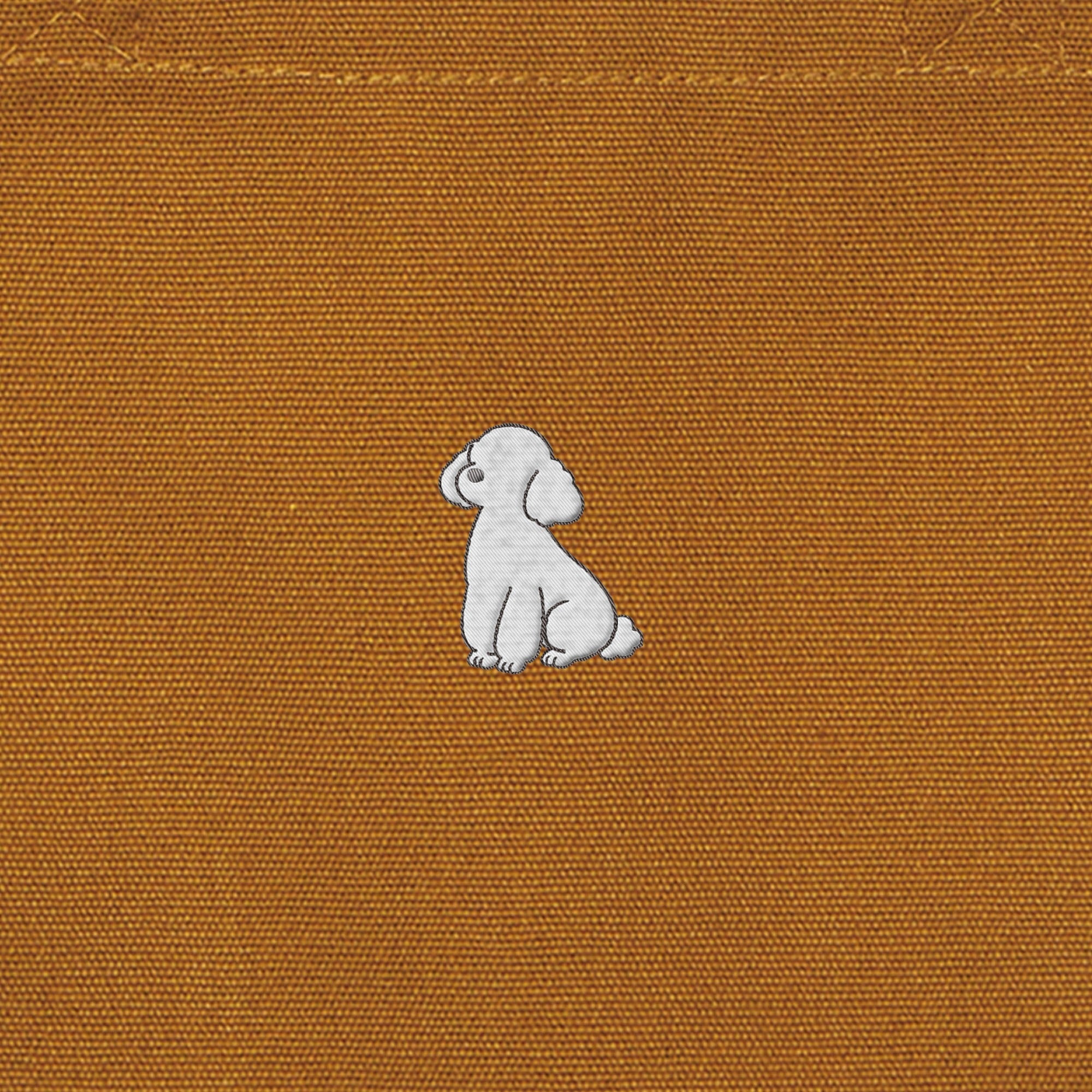 ランチバッグミニトート ワンポイント刺繍 "トイプードル ホワイト" camel image