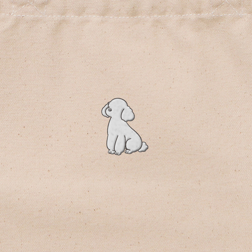 ランチバッグミニトート ワンポイント刺繍 "トイプードル ホワイト" natural image