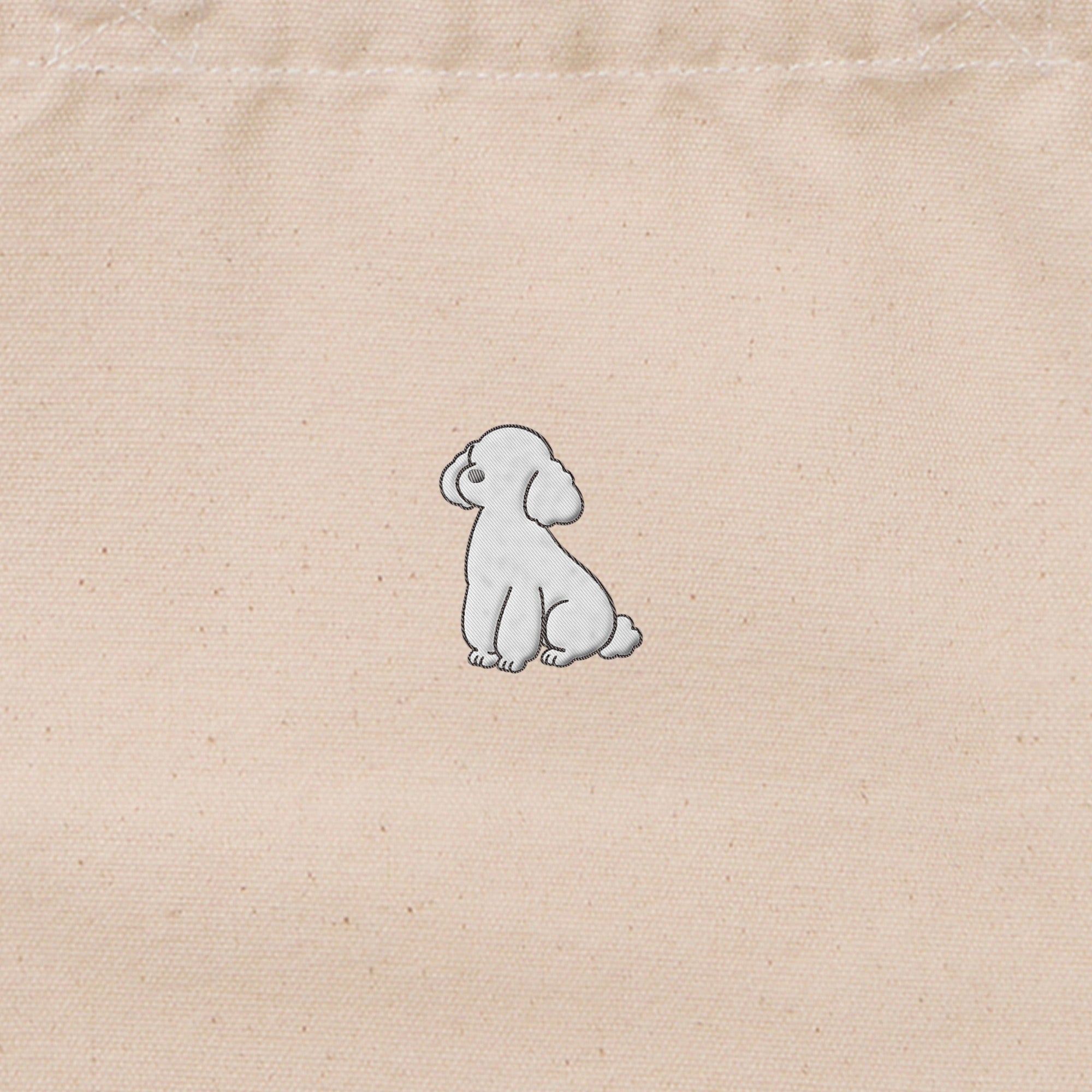 ランチバッグミニトート ワンポイント刺繍 "トイプードル ホワイト" natural image