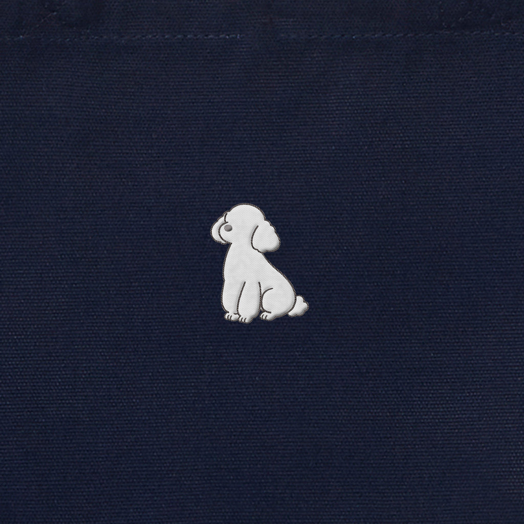 ランチバッグミニトート ワンポイント刺繍 "トイプードル ホワイト" navy image
