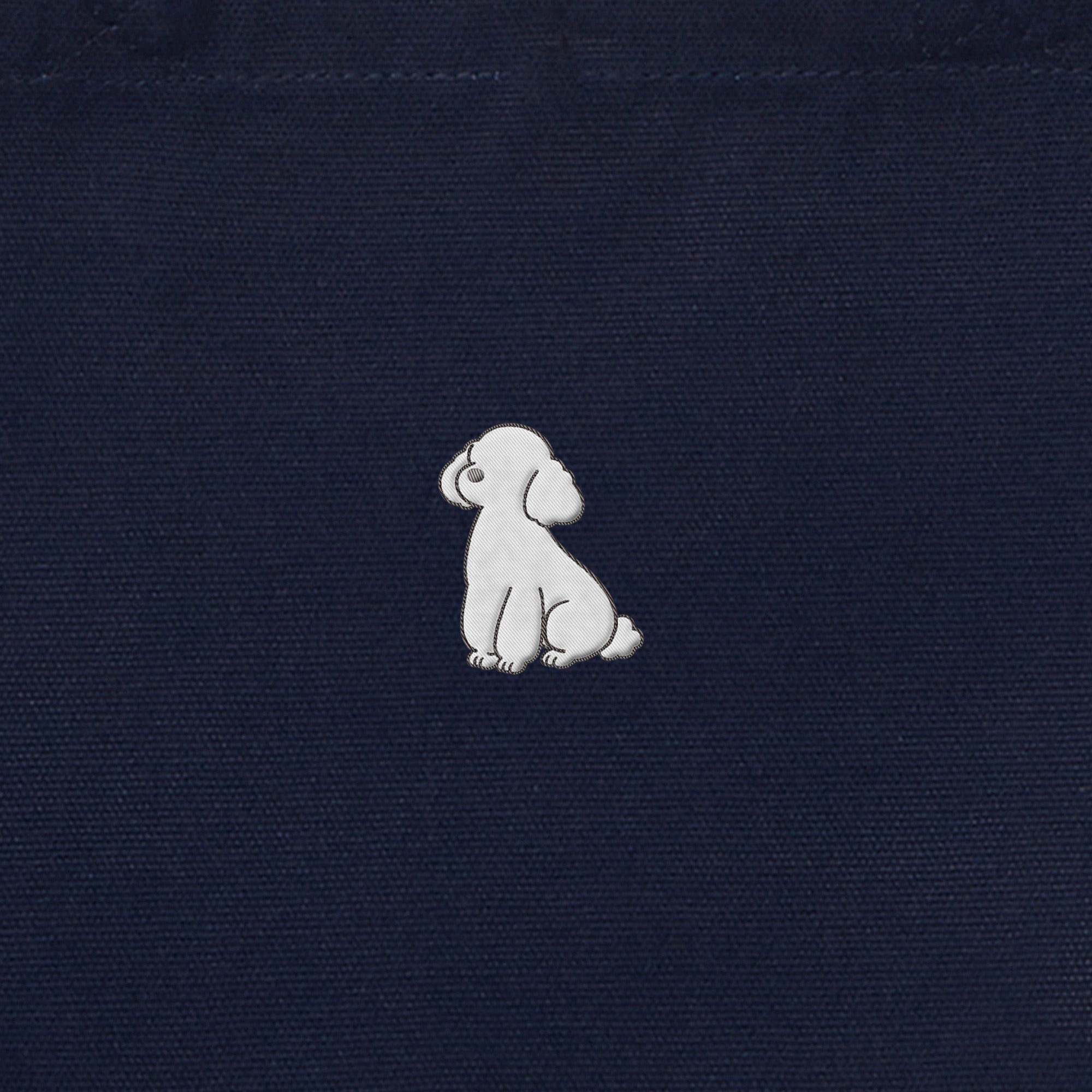 ランチバッグミニトート ワンポイント刺繍 "トイプードル ホワイト" navy image