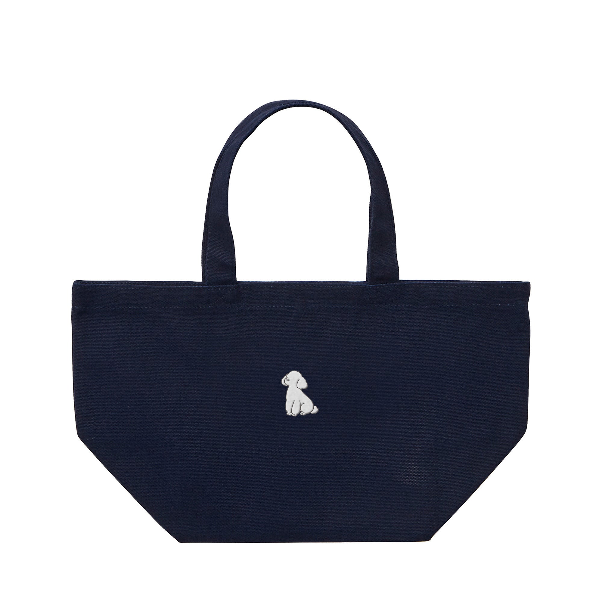 ランチバッグミニトート ワンポイント刺繍 "トイプードル ホワイト" navy image