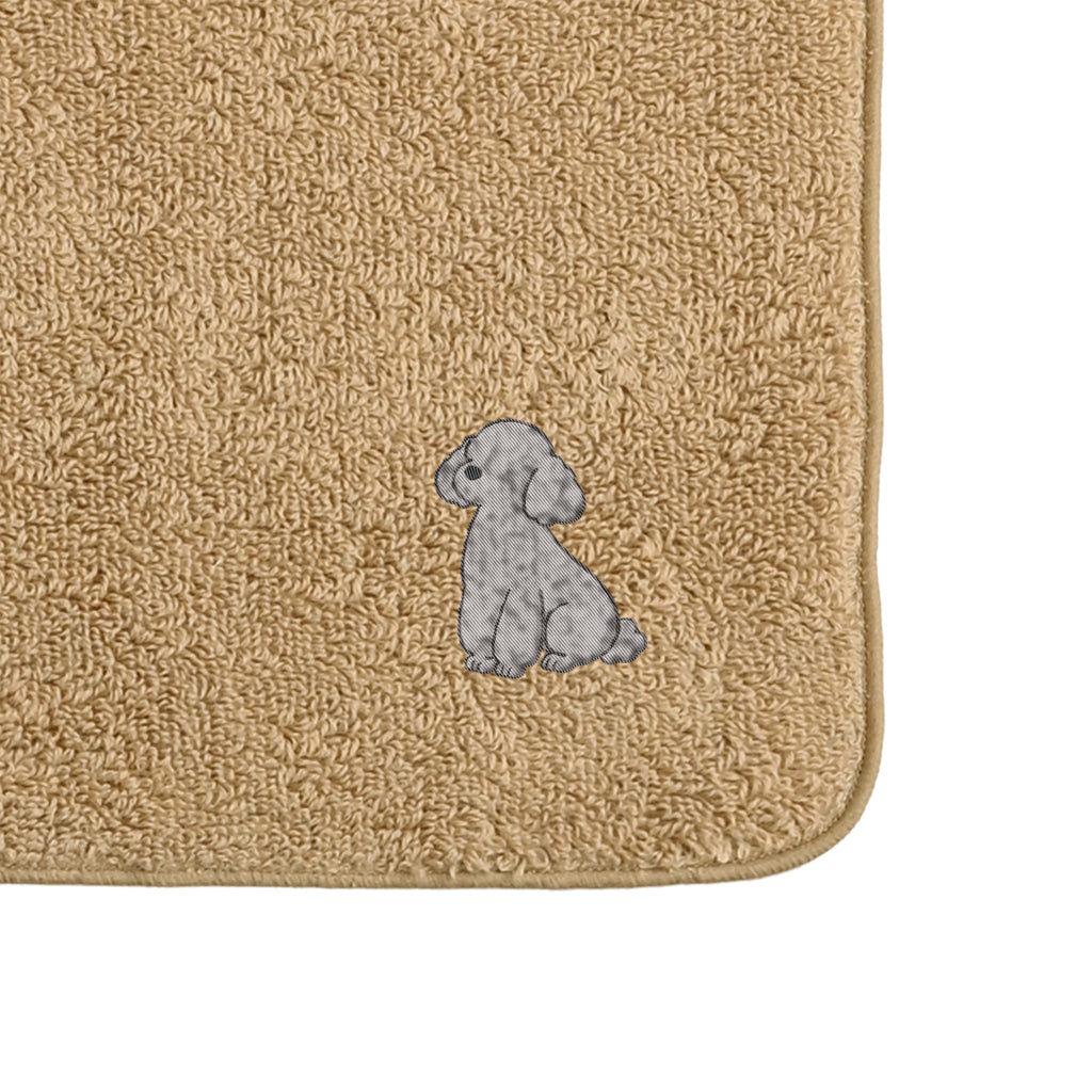 タオルハンカチ ワンポイント刺繍 "トイプードル シルバー" beige image