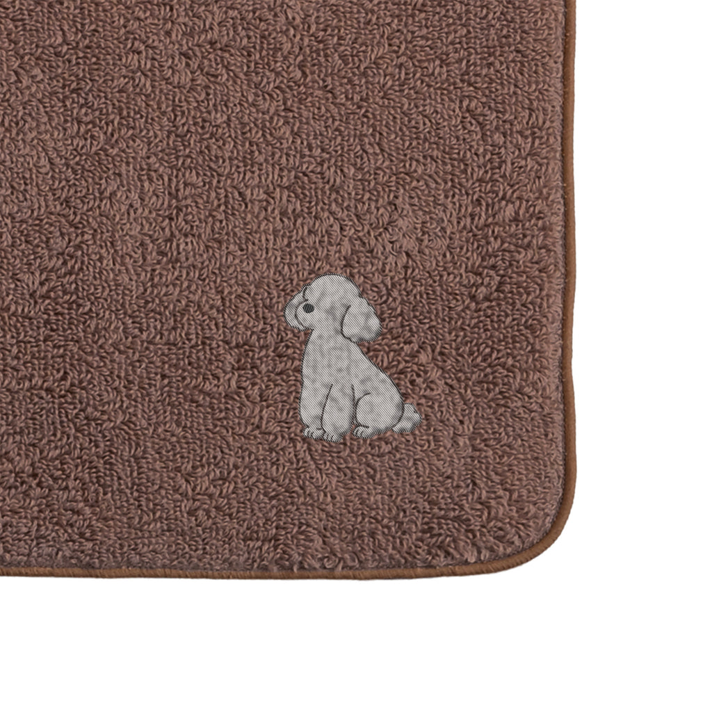タオルハンカチ ワンポイント刺繍 "トイプードル シルバー" brown image