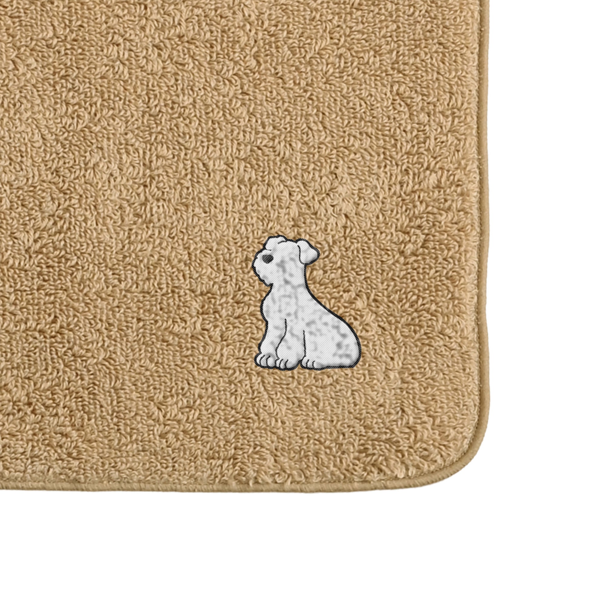 タオルハンカチ ワンポイント刺繍 "シュナウザー ホワイト" beige image