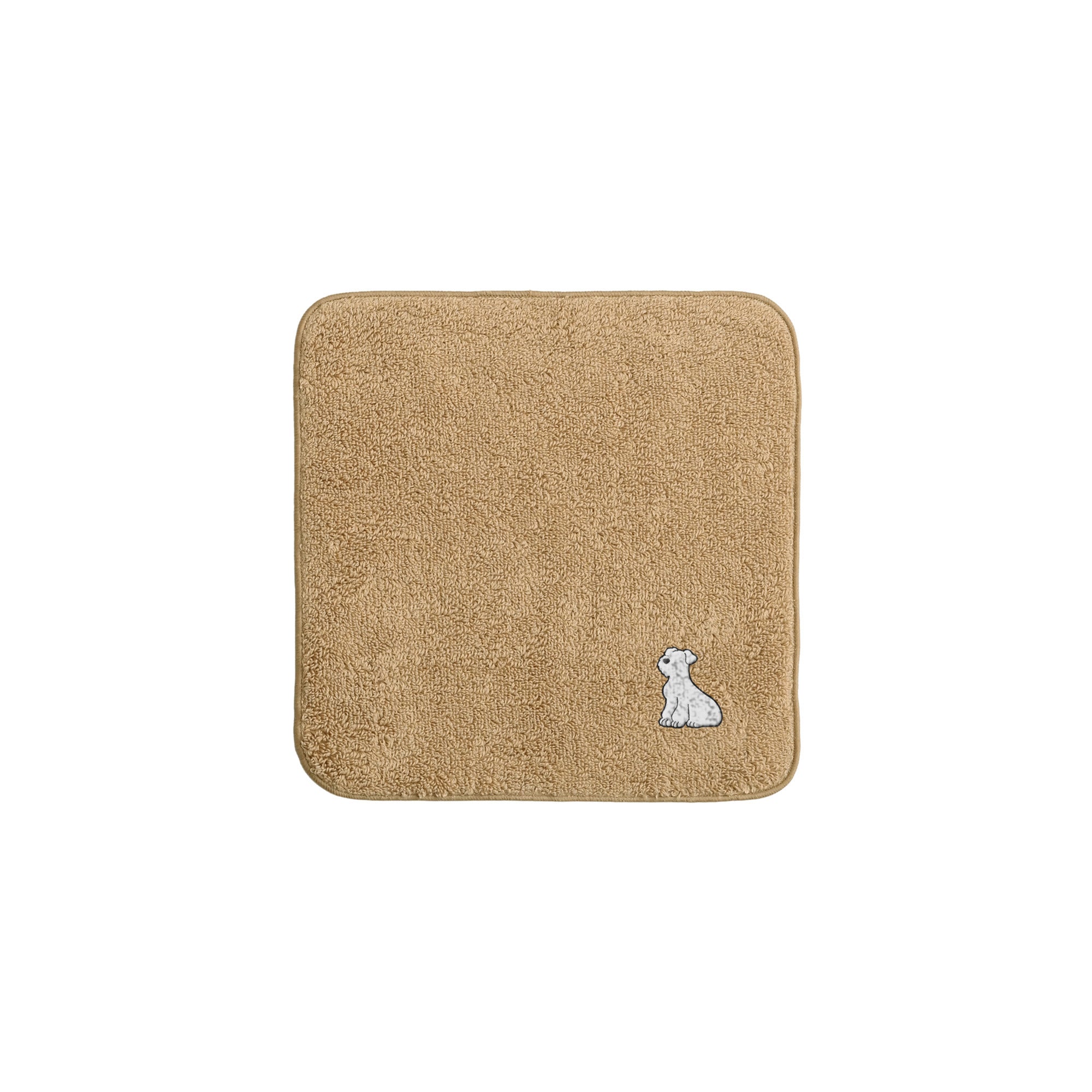 タオルハンカチ ワンポイント刺繍 "シュナウザー ホワイト" beige image