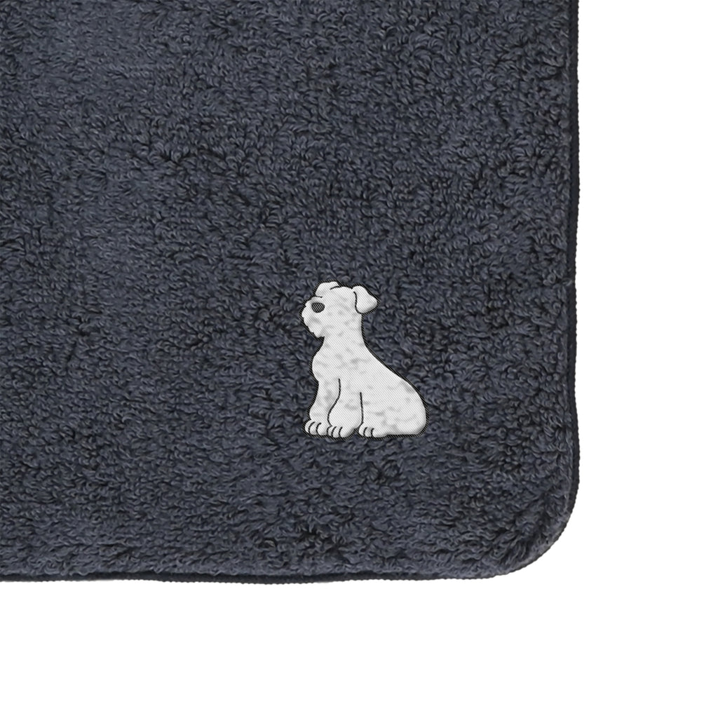 タオルハンカチ ワンポイント刺繍 "シュナウザー ホワイト" navy image
