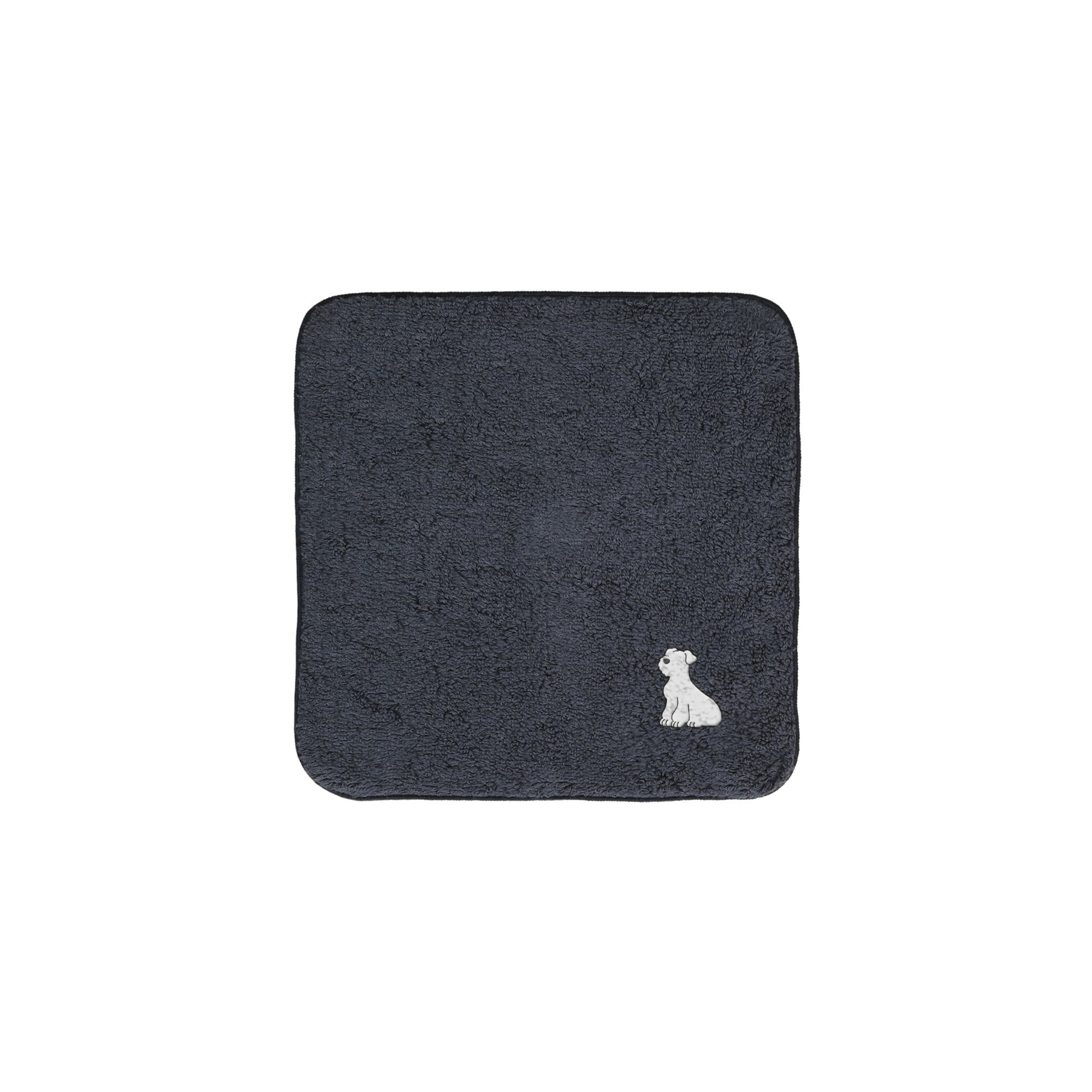 タオルハンカチ ワンポイント刺繍 "シュナウザー ホワイト" navy image