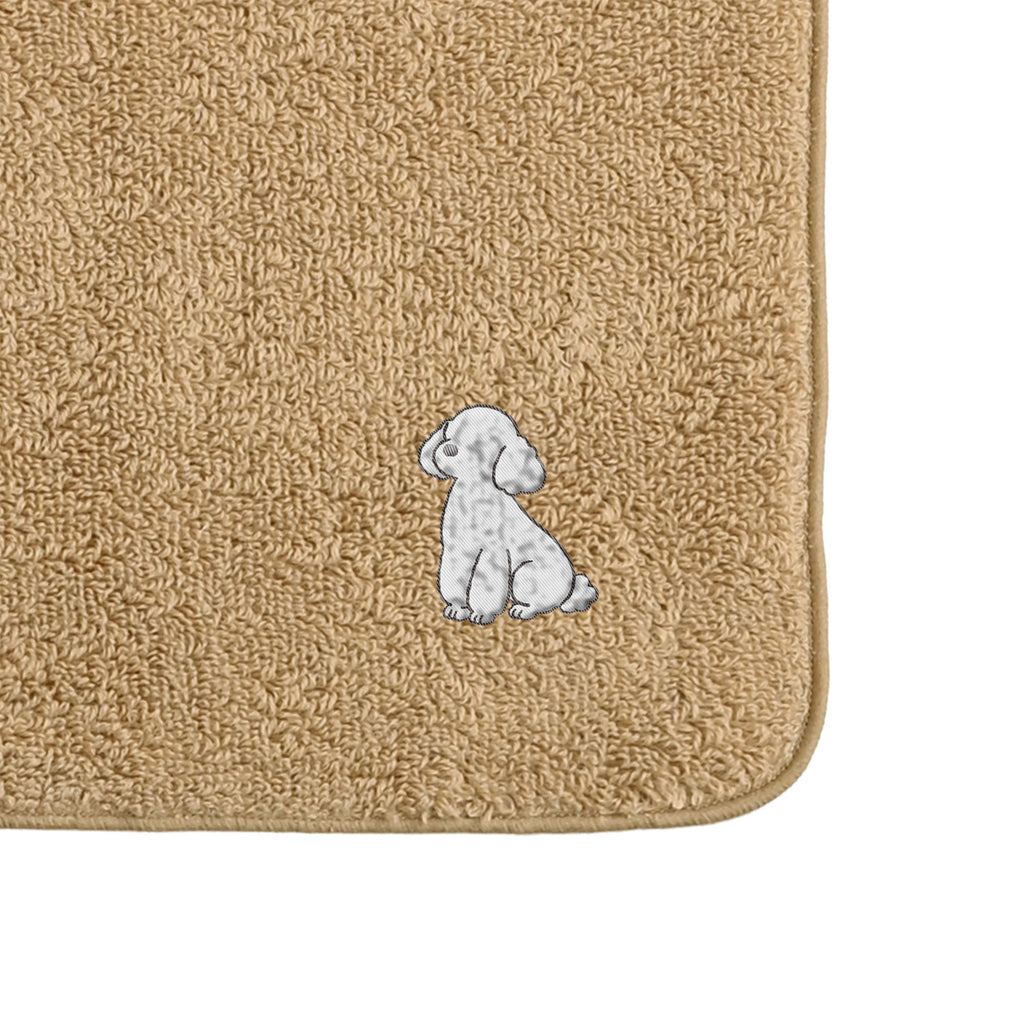 タオルハンカチ ワンポイント刺繍 "トイプードル ホワイト" beige image