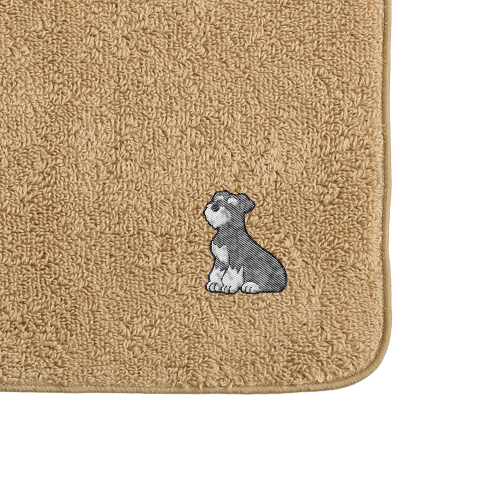 タオルハンカチ ワンポイント刺繍 "シュナウザー ソルト&ペッパー" beige image