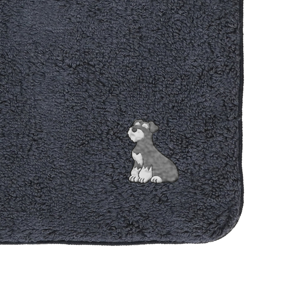 タオルハンカチ ワンポイント刺繍 "シュナウザー ソルト&ペッパー" navy image