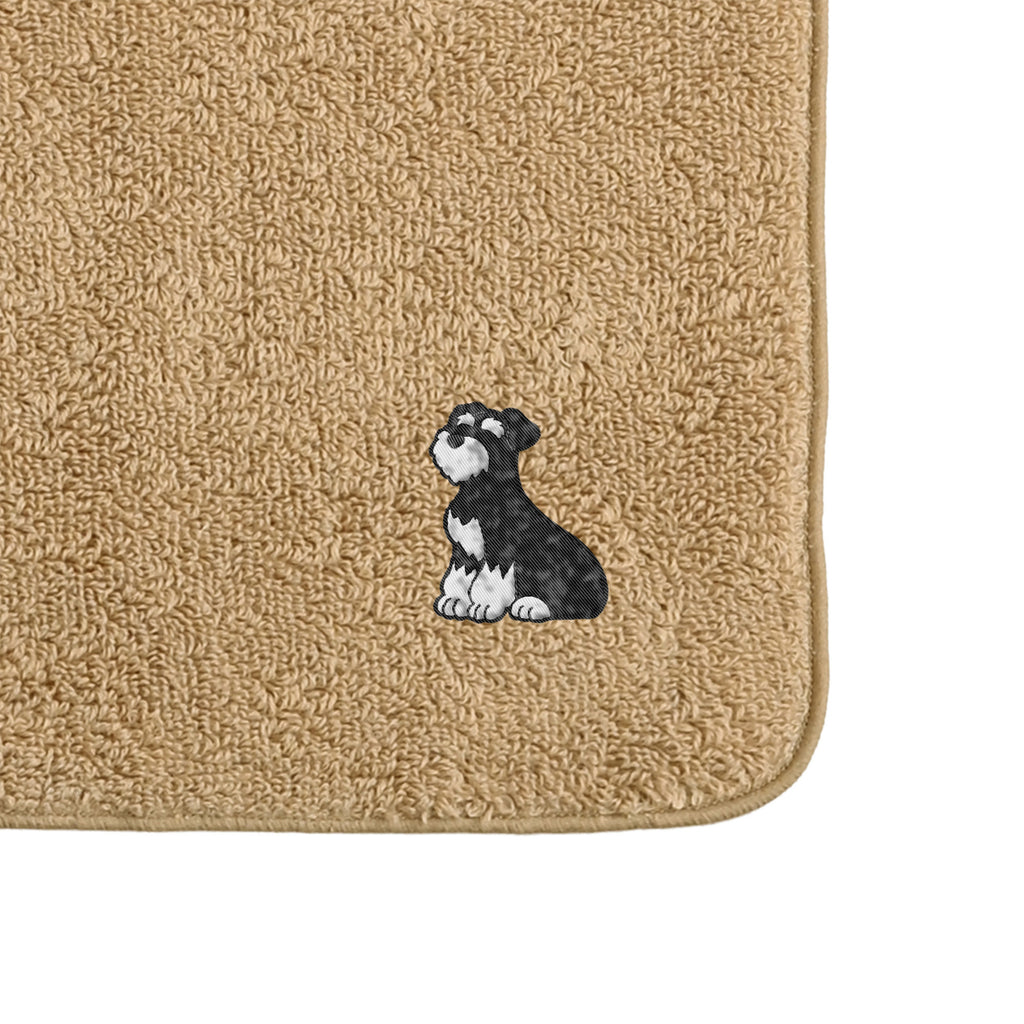 タオルハンカチ ワンポイント刺繍 "シュナウザー ブラック&シルバー" beige image
