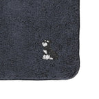 タオルハンカチ ワンポイント刺繍 "シュナウザー ブラック&シルバー" navy image